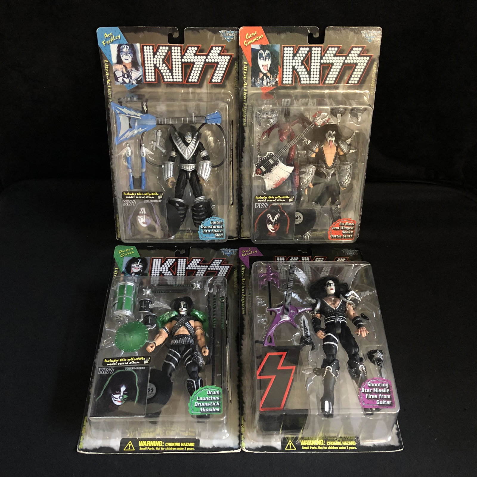 McFARLANE'S TOYS "KISS" ULTRA FIGURES (FREHLEY,: McFARLANE'S TOYS "KISS" ULTRA FIGURES (FREHLEY, SIMMONS, CRISS, STANLEY)