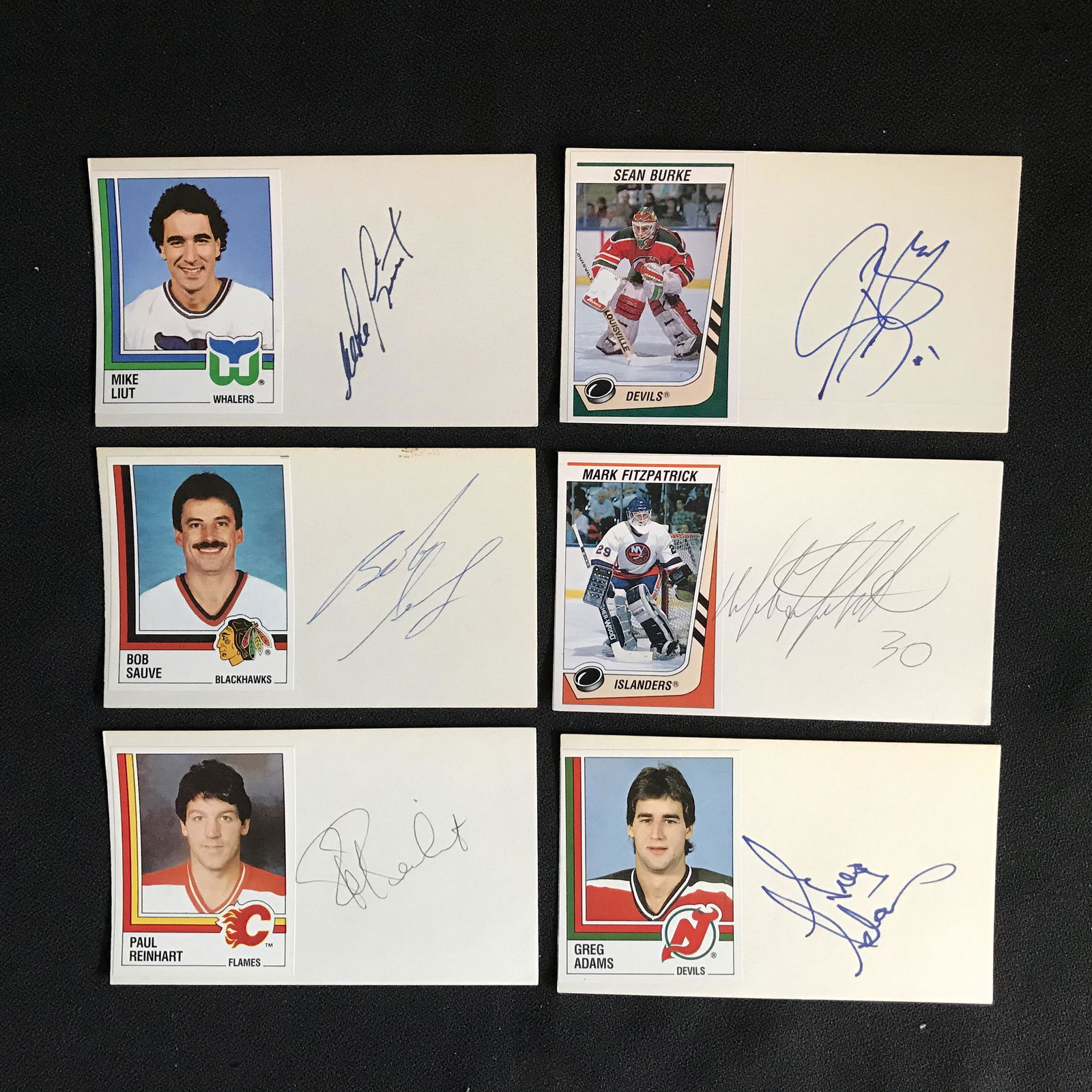 HOCKEY PLAYERS AUTOGRAPHED INDEX CARDS LOT (1 of 1)