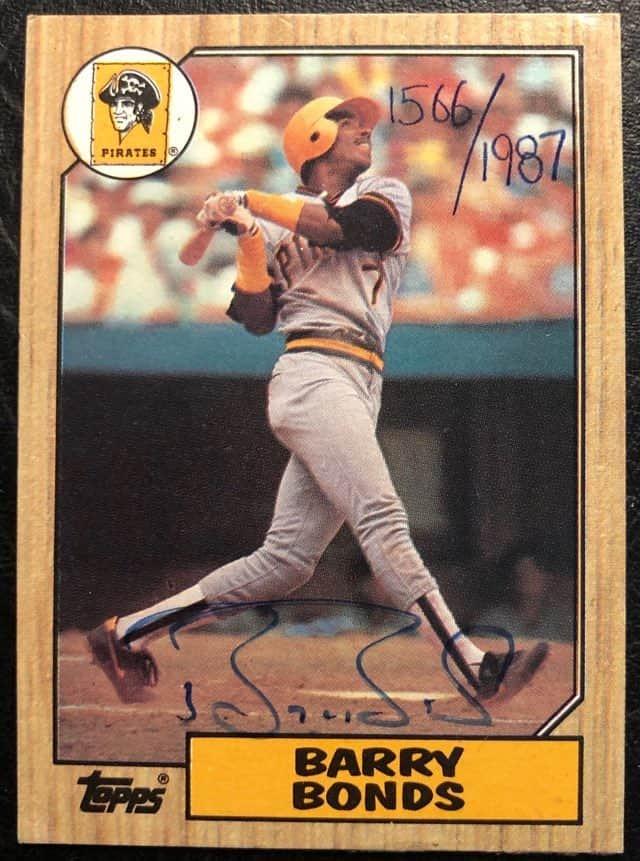 BARRY BONDS SIGNED BASEBALL ROOKIE CARD 1566/1987 (1 of 3)
