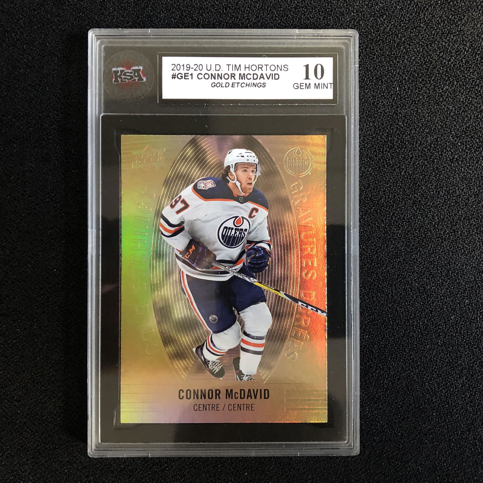 2019-20 UD TIM HORTONS #GGE1 CONNOR McDAVID Gold (1 of 1)