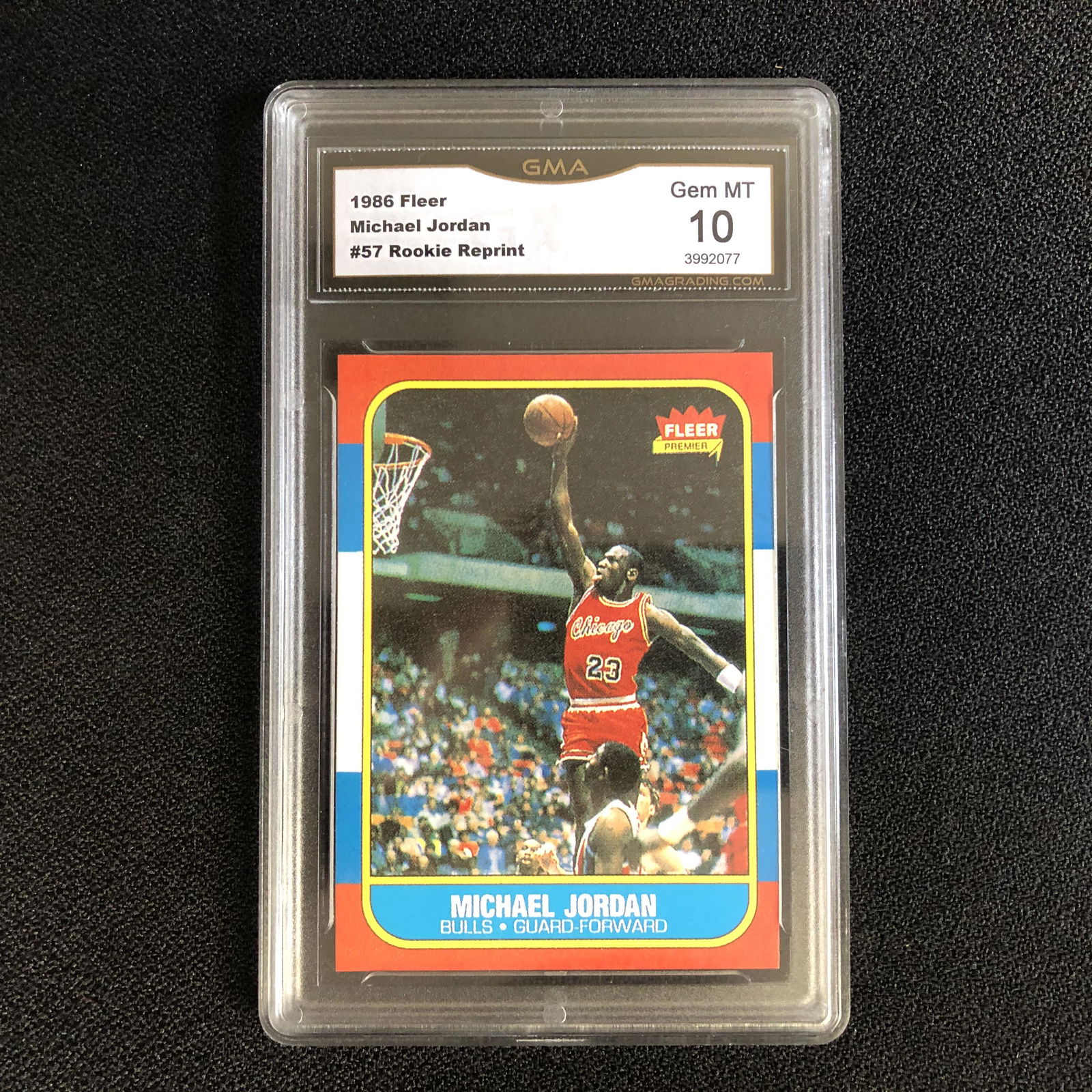 1986 FLEER MICHAEL JORDAN #57 ROOKIE REPRINT (10 GEM (1 of 2)