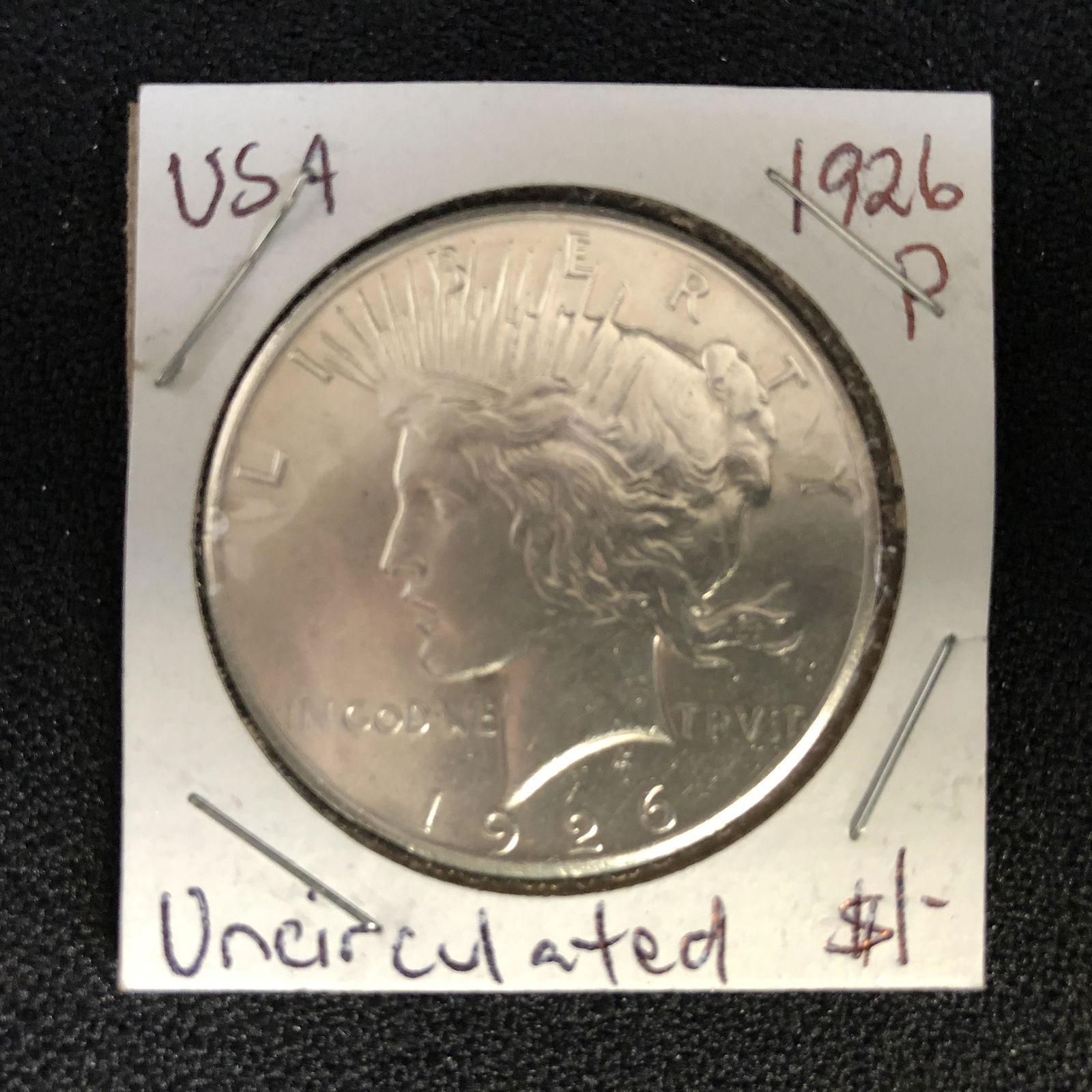 1926 USA PEACE SILVER DOLLAR (P) UNCIRCULATED (1 of 2)