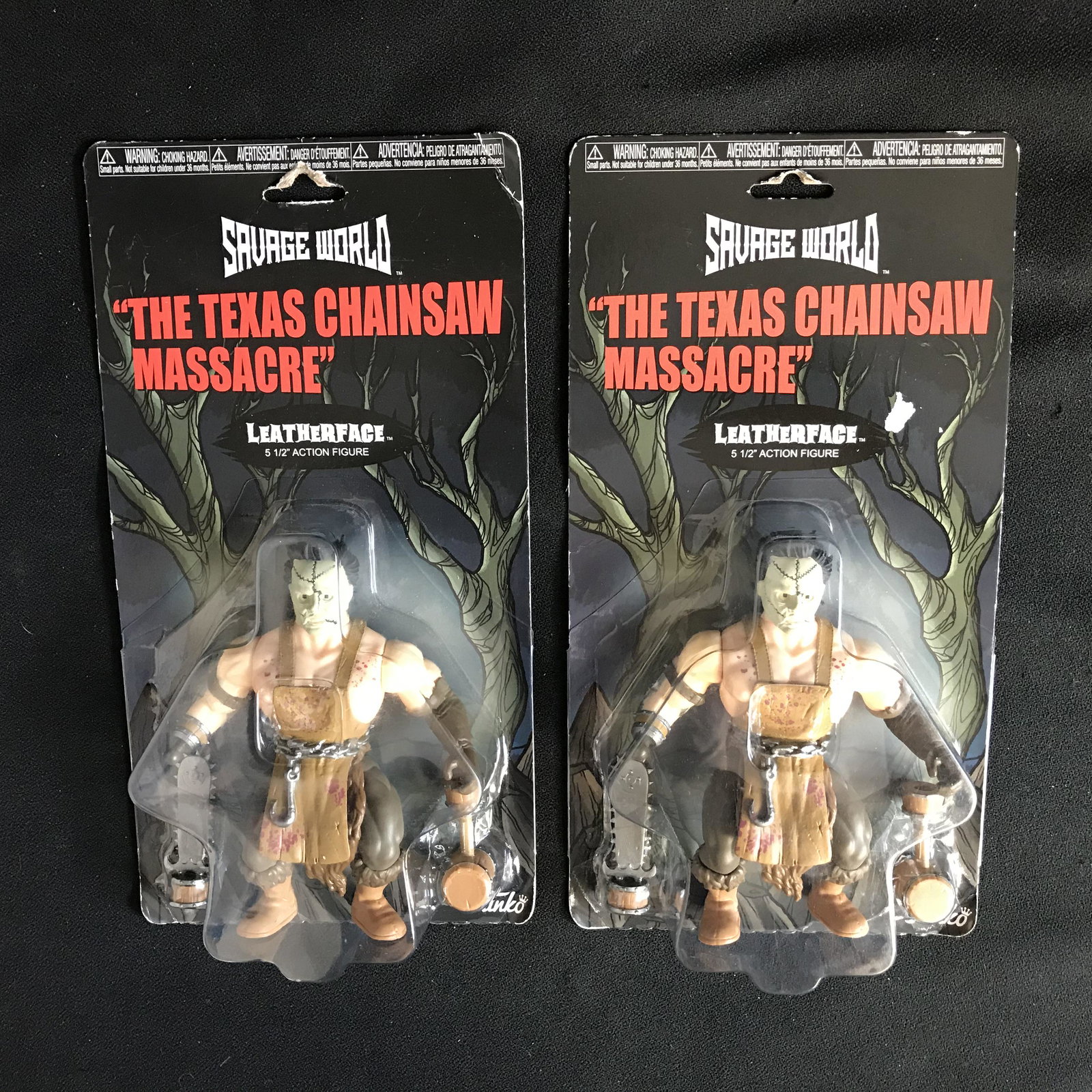 SAVAGE WORLD "THE TEXAS CHAINSAW MASSACRE" LEATHERFACE: SAVAGE WORLD "THE TEXAS CHAINSAW MASSACRE" LEATHERFACE 5 1/2" ACTION FIGURE LOT