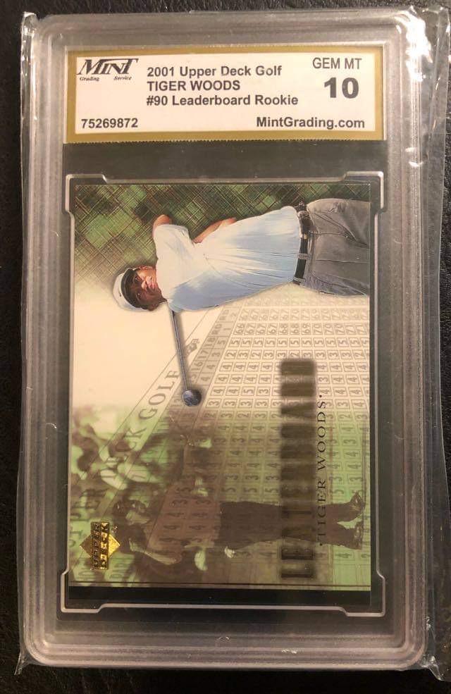 2001 UPPER DECK GOLF TIGER WOODS #90 Leaderboard Rookie (1 of 2)
