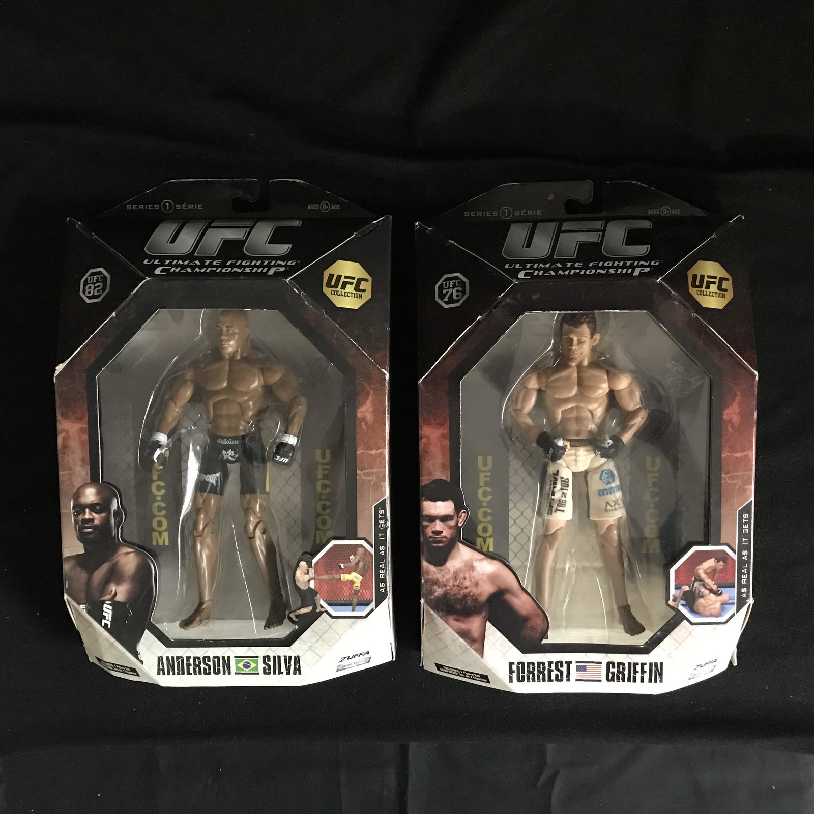 UFC COLLECTION SERIES ONE MMA FIGURES LOT (ANDERSON: UFC COLLECTION SERIES ONE MMA FIGURES LOT (ANDERSON SILVA, FORREST GRIFFIN)