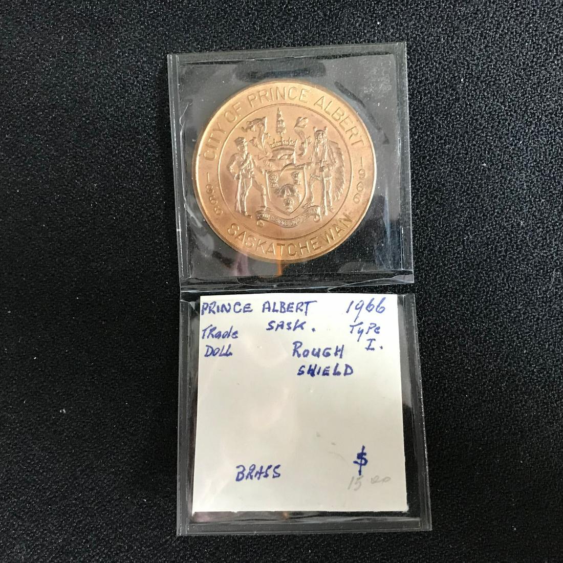 PRINCE ALBERT 1966 TYPE 1 TRADE DOLLAR (BRASS ROUGH (1 of 2)