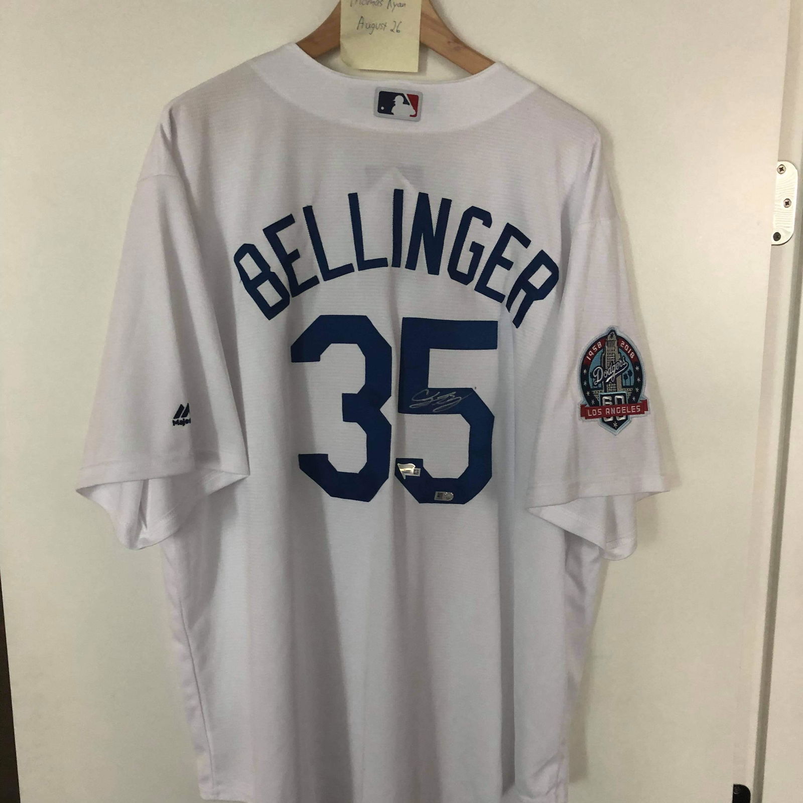 MLB AUTHENTIC CODY BELLINGER SIGNED LA DODGGERS JERSEY (1 of 2)