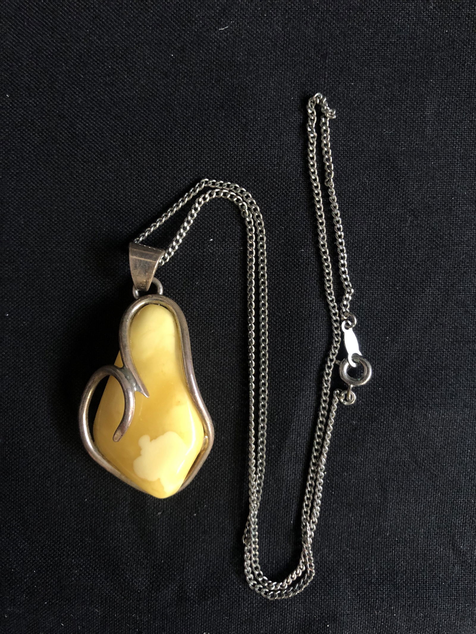 LARGE .925 SILVER AND STONE NECKLACE (1 of 2)