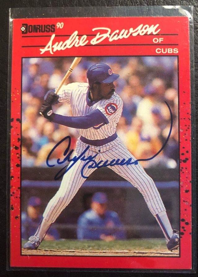Signed 1990 Donruss Baseball Card #223 Andre Dawson (1 of 2)