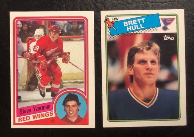 ROOKIE CARD LOT STEVE YZERMAN, BRETT HULL (1 of 2)