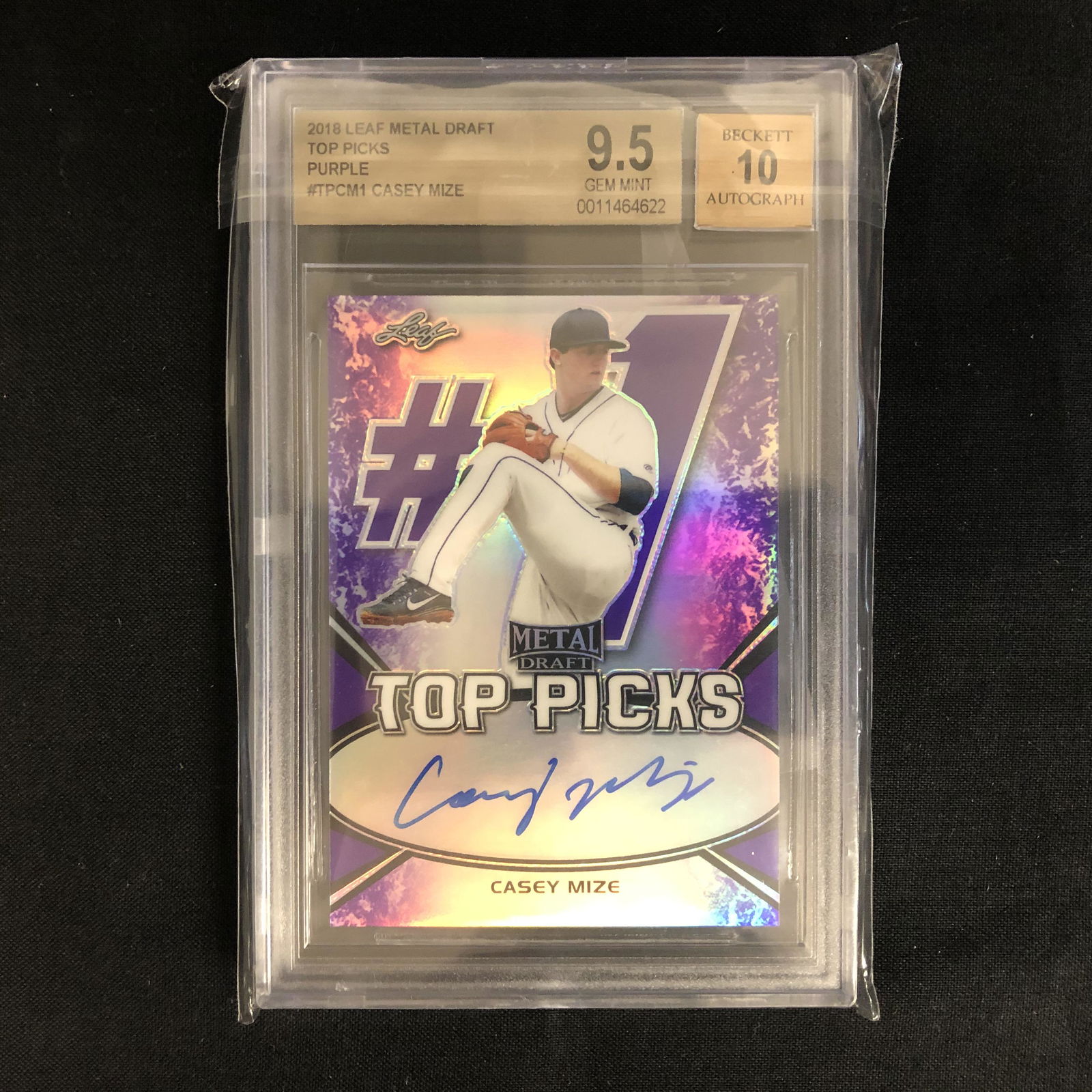 2018 LEAF METAL DRAFT PURPLE CASEY MIZE ( BCG 9.5/10) (1 of 2)
