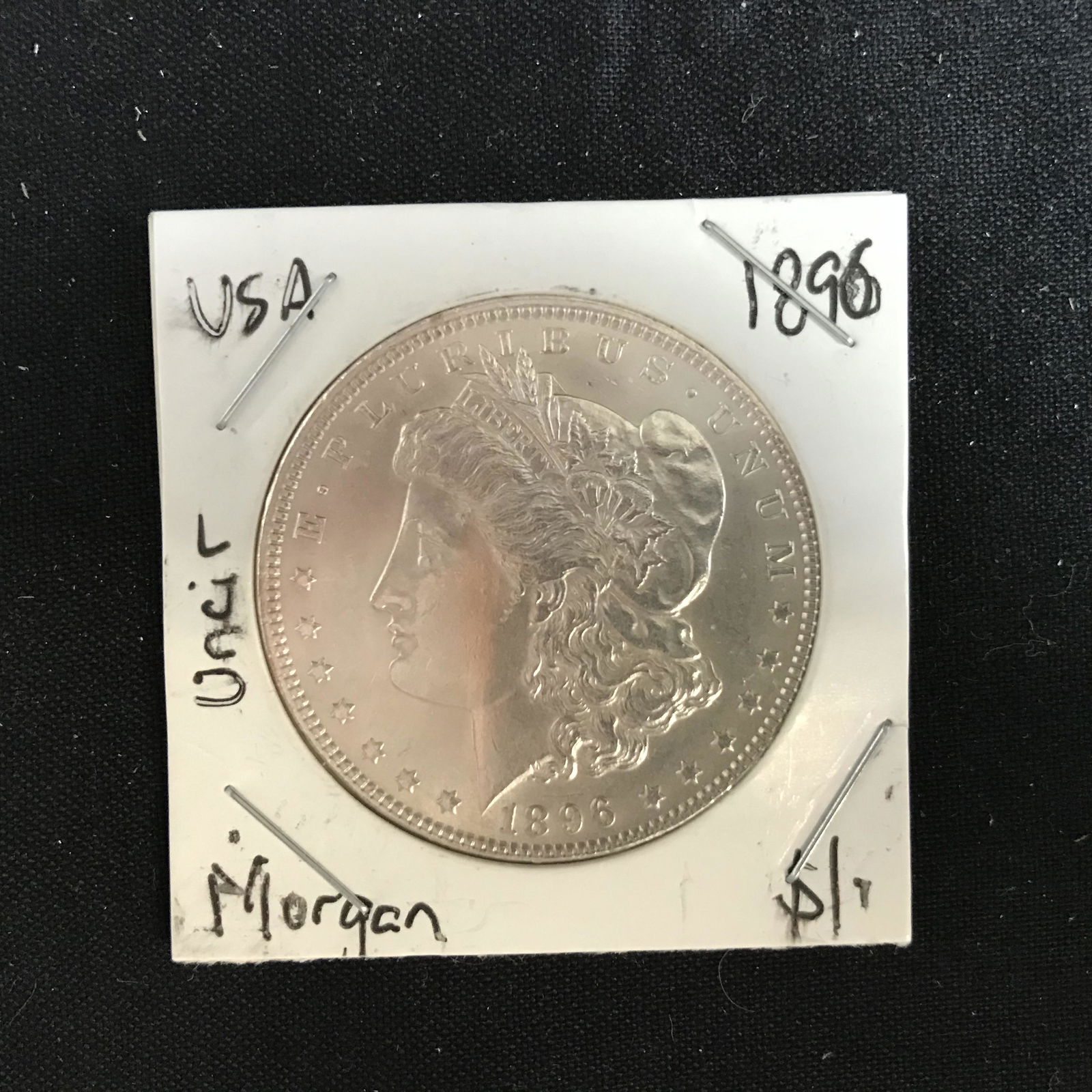 1896 USA MORGAN SILVER DOLLAR (UNCIRCULATED) (1 of 2)