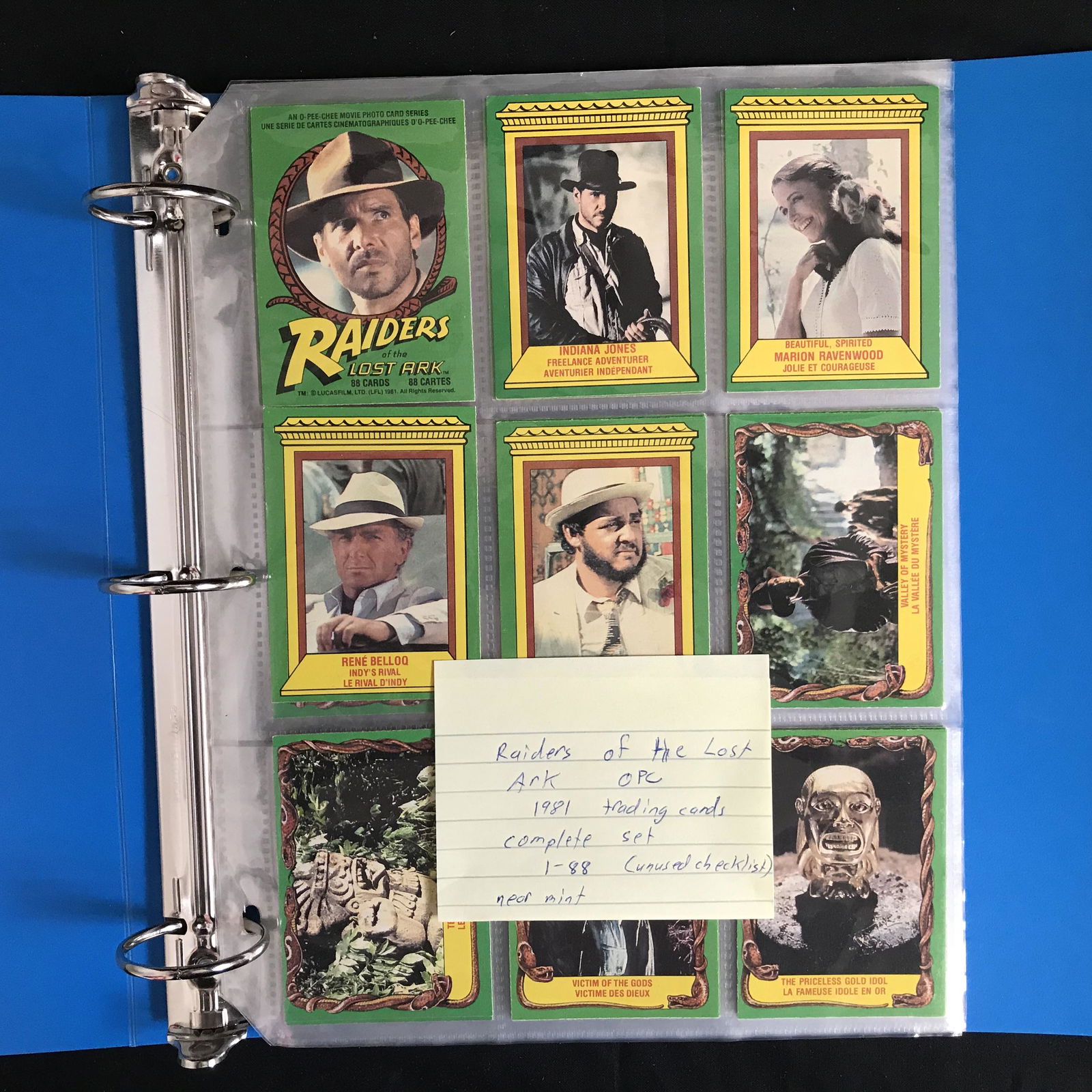 1981 TOPPS RAIDERS OF THE LOST ARK COMPLETE SET 1-88 (1 of 2)