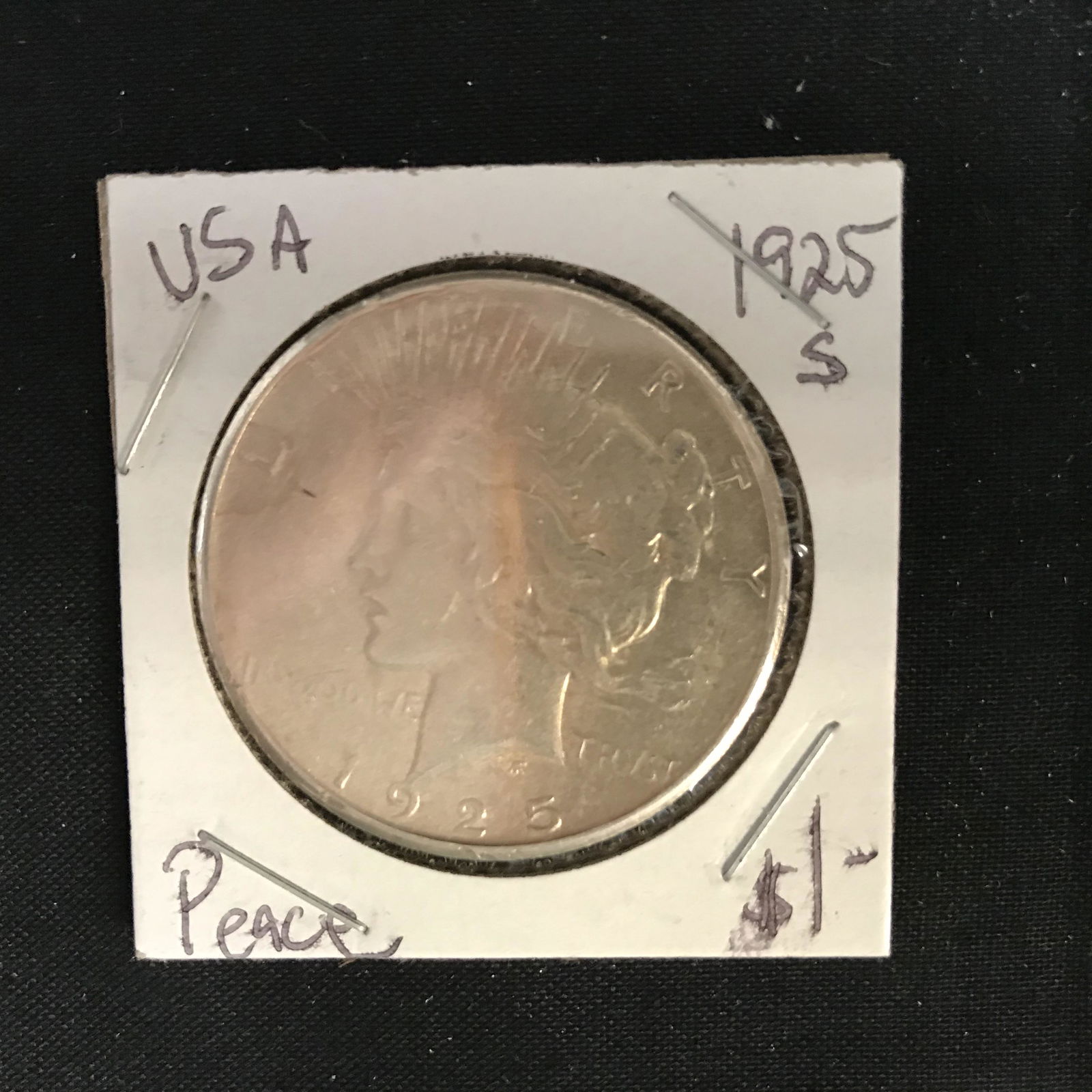 1925 USA PEACE SILVER DOLLAR (SAN FRANCISCO MINTED) (1 of 2)