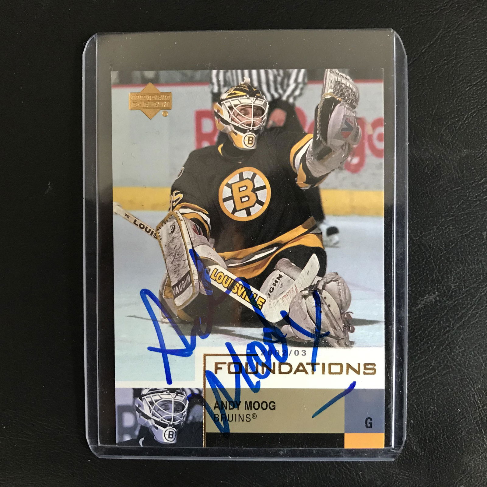 ANDY MOOG SIGNED 2002-03 UPPER DECK FOUNDATIONS HOCKEY (1 of 1)