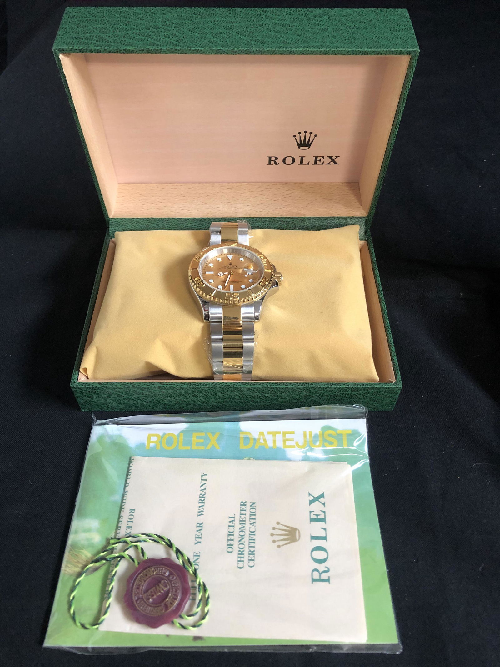 AAA REPLICA ROLEX YACHT MASTER w/ BOX & PAPERWORK: AAA REPLICA ROLEX YACHT MASTER w/ BOX & PAPERWORK