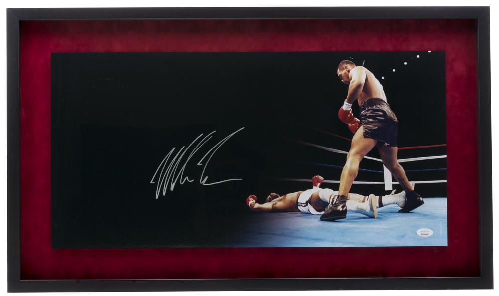 Mike Tyson Signed 17x30 Custom Framed Panoramic Photo (1 of 4)