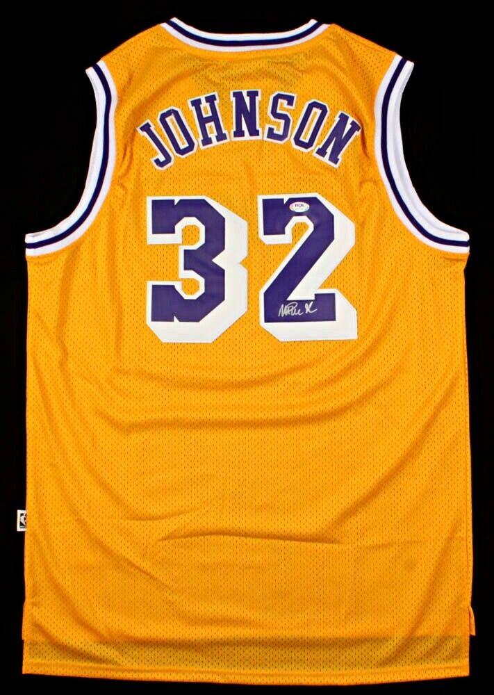 Magic Johnson Signed Lakers Jersey (PSA COA) (1 of 3)