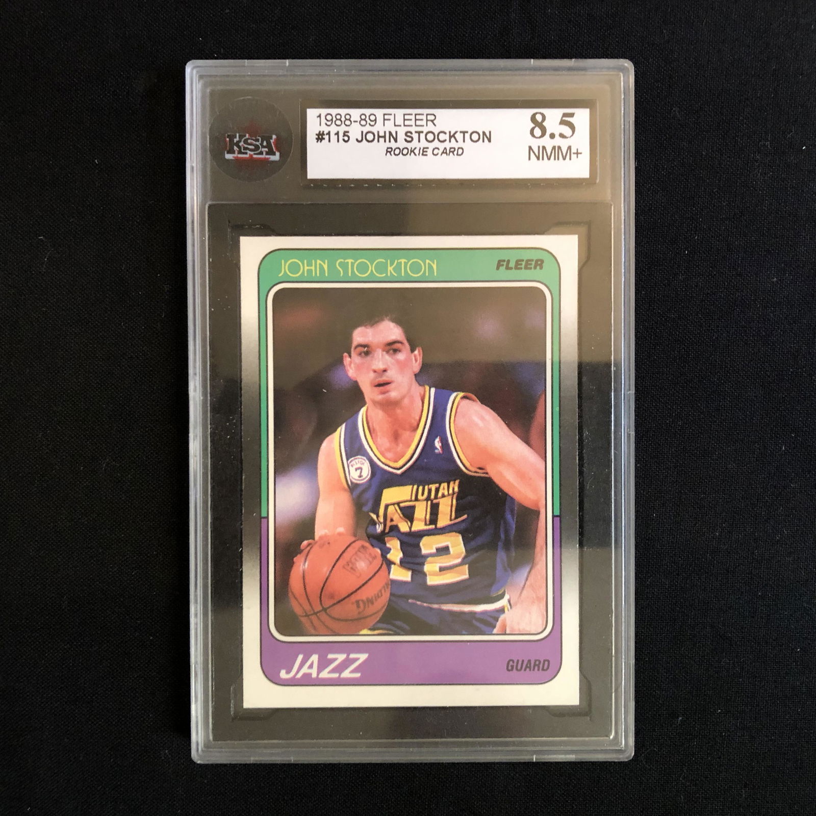 1988-89 FLEER #115 JOHN STOCKTON Rookie Card (8.5 NMM+) (1 of 2)