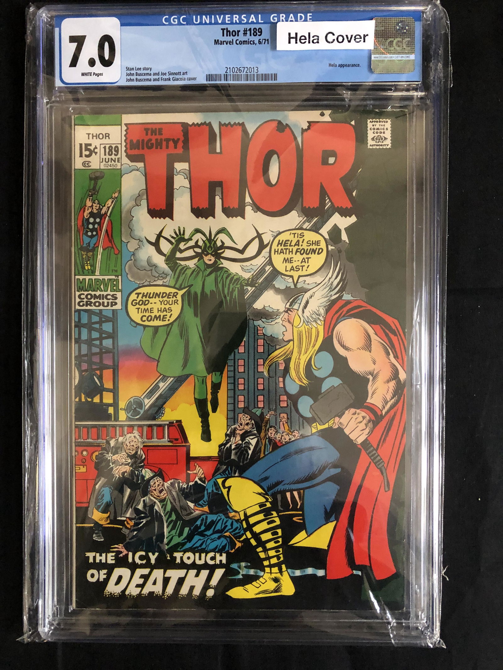 The Mighty THOR #189 CGC GRADE 7.0 (MARVEL COMICS) 1971 (1 of 1)