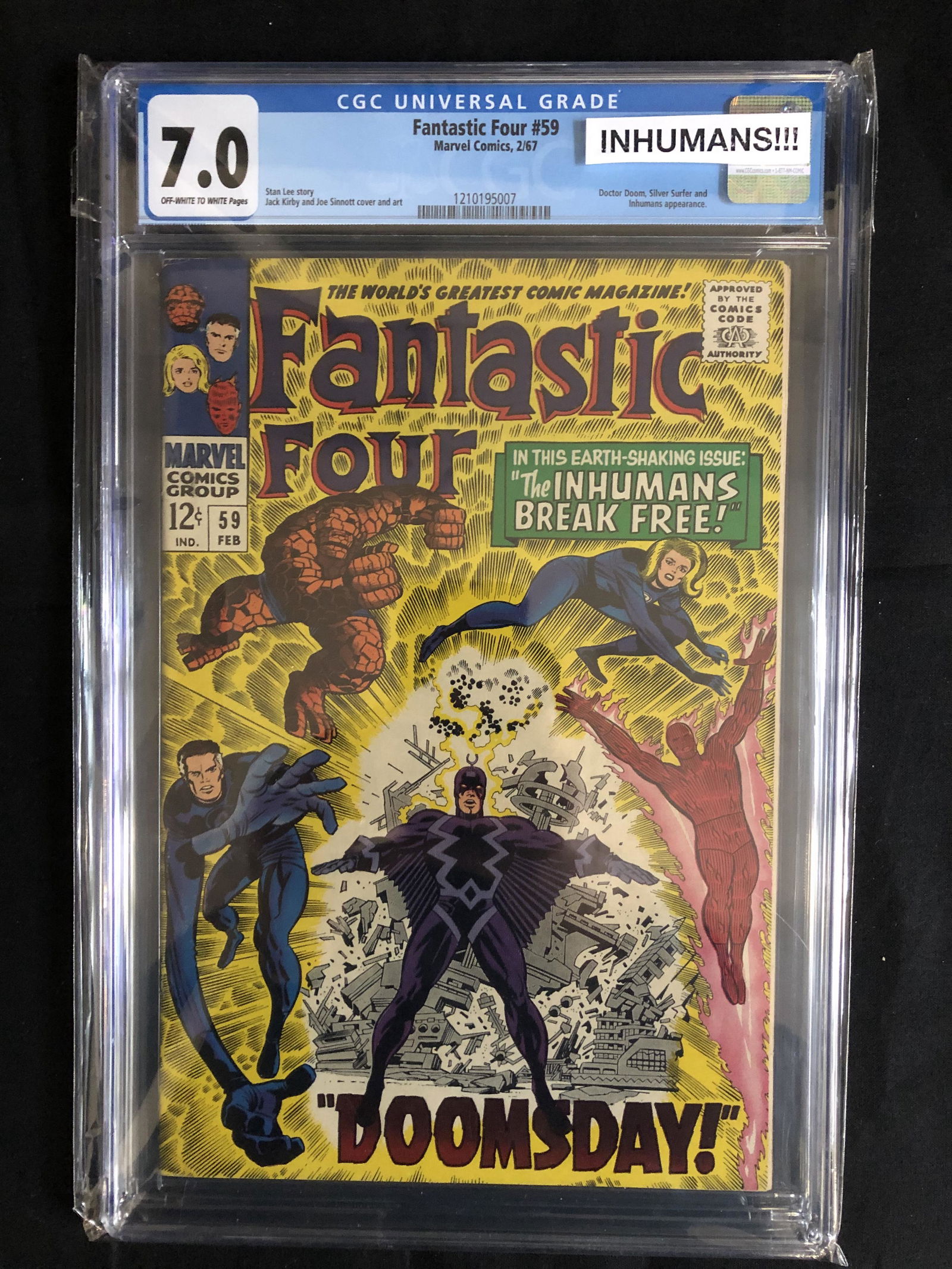 FANTASTIC FOUR #59 CGC GRADE 7.0 (MARVEL COMICS) 1967 (1 of 1)