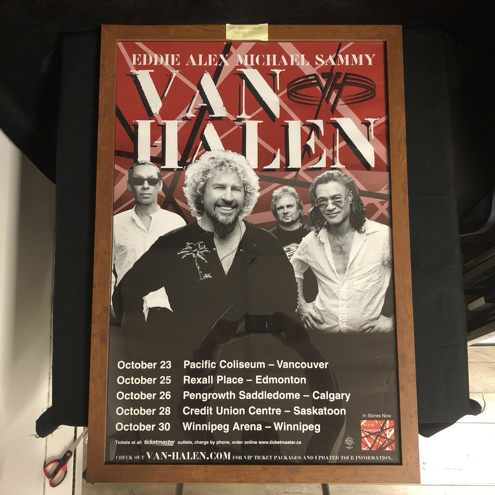 VAN HALEN FRAMED CONCERT POSTER (CANADIAN DATES): VAN HALEN FRAMED CONCERT POSTER (CANADIAN DATES)