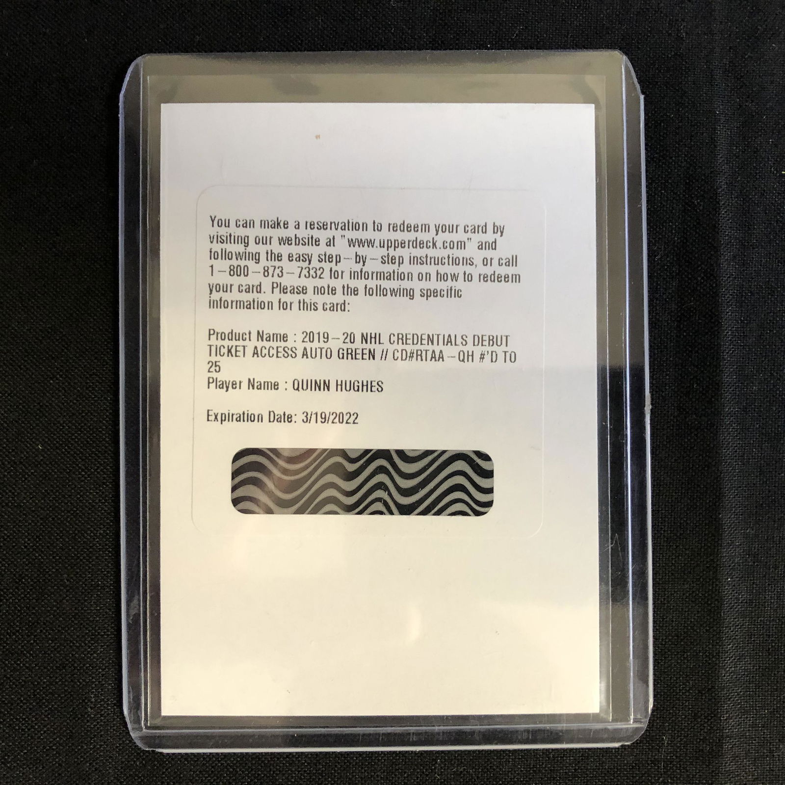 2019-20 UPPER DECK CREDENTIALS DEBUT TICKET ACCESS AUTO (1 of 2)