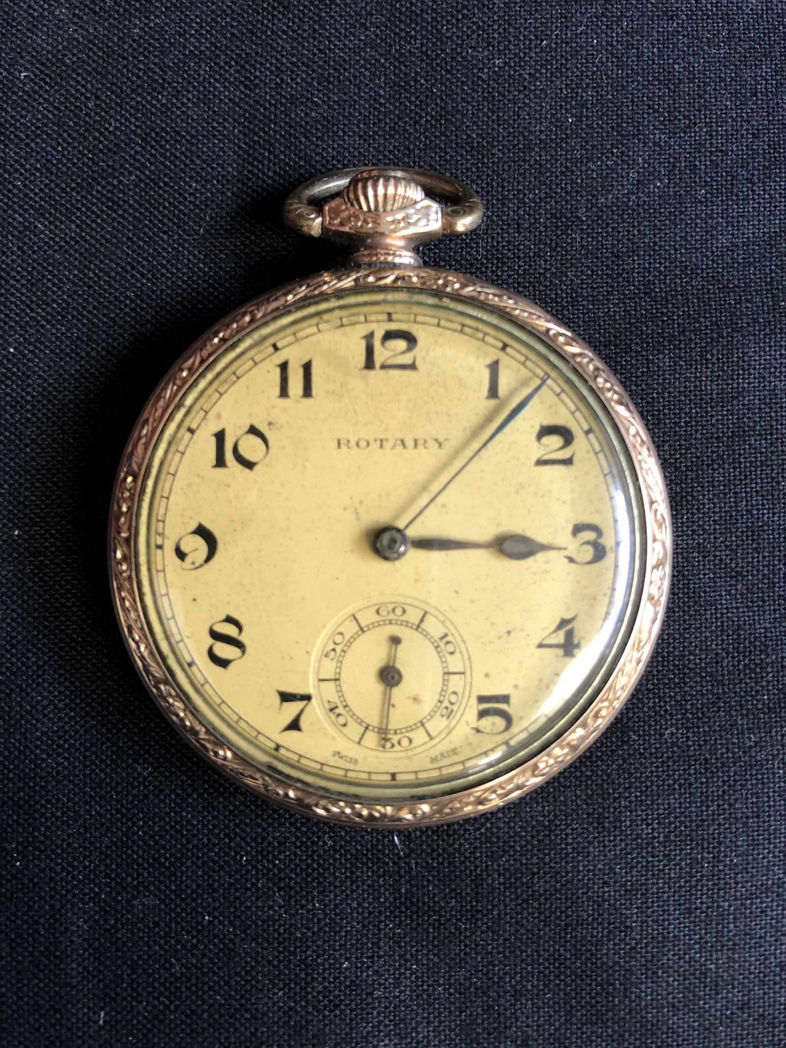 VINTAGE ROTARY OPENFACE POCKET WATCH WORKING (1 of 3)