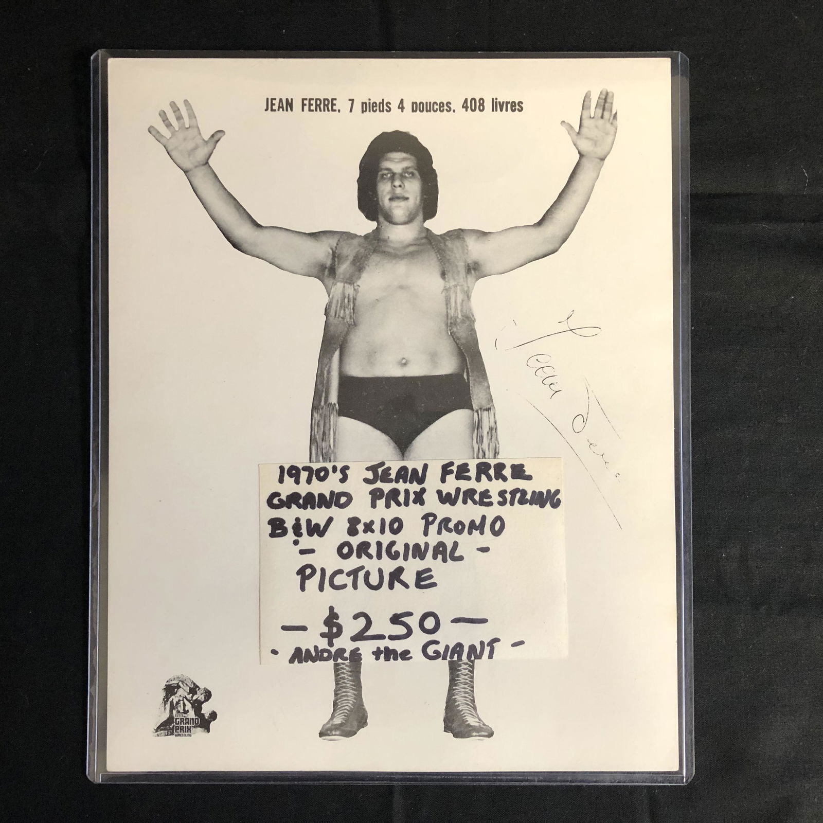 1970s JEAN FERRE GRAND PRIX WRESTLING B& W 8X10 (1 of 2)
