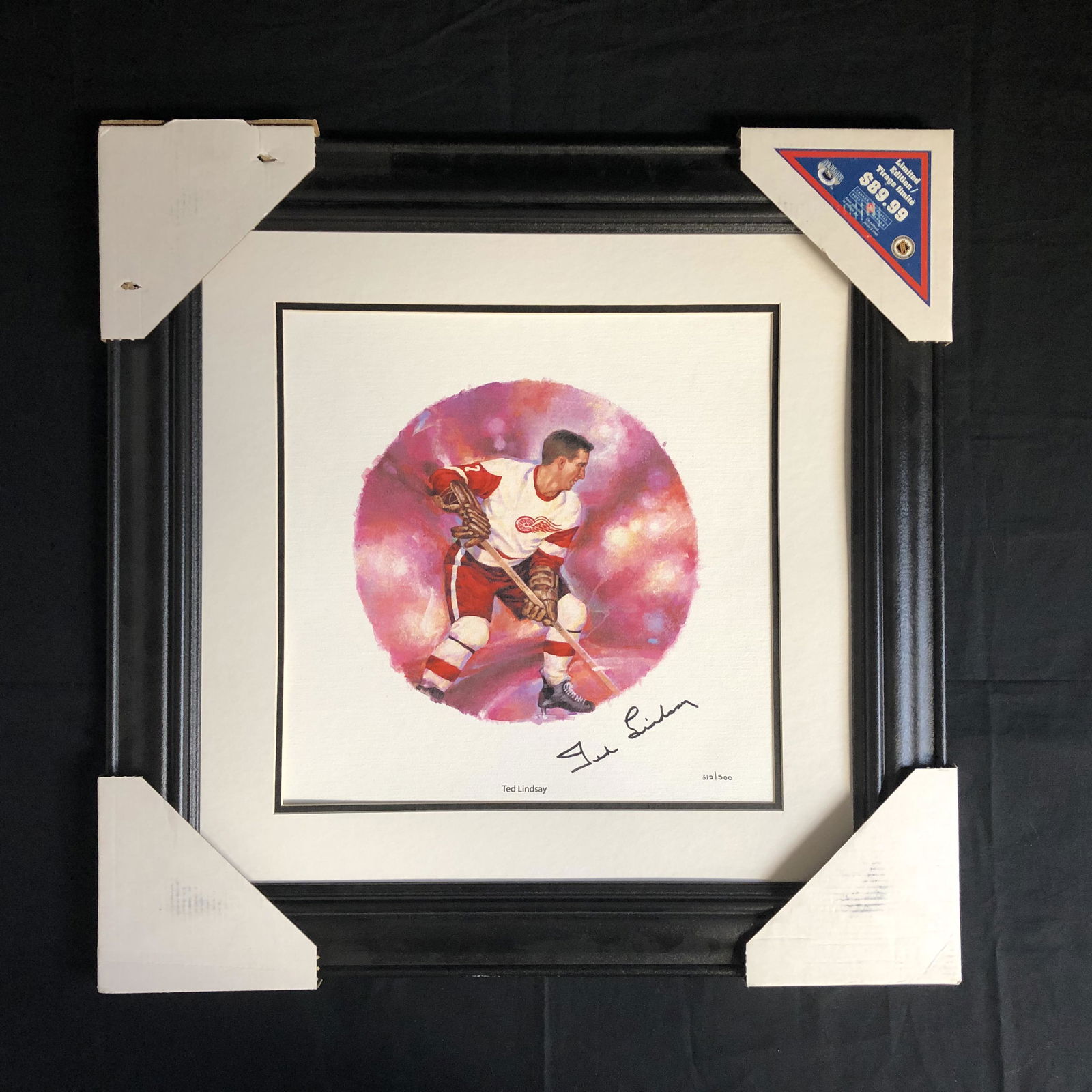 TED LINDSAY - NHL ALL-STARS FRAMED AUTOGRAPHED (1 of 3)