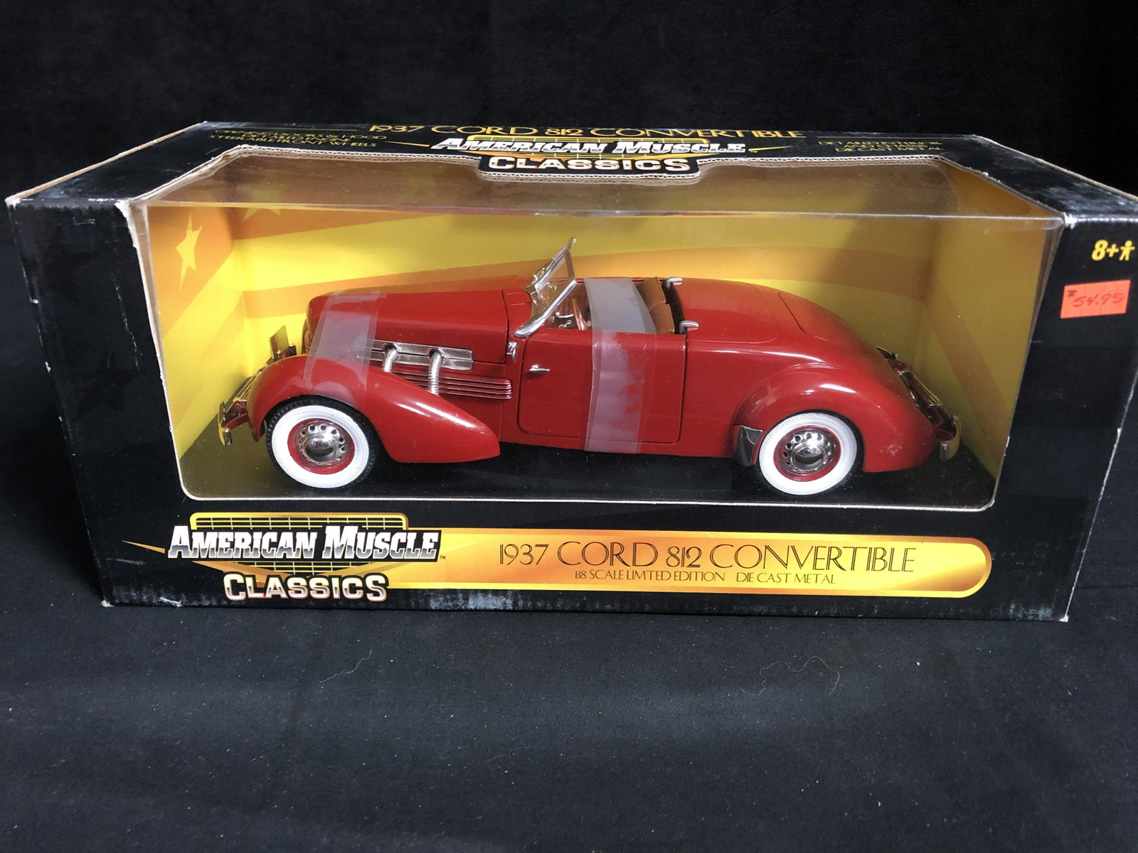 1:18 SCALE AMERICAN MUSCLE CLASSICS 1937 CORD 812: 1:18 SCALE AMERICAN MUSCLE CLASSICS 1937 CORD 812 CONVERTIBLE DIE-CAST METAL