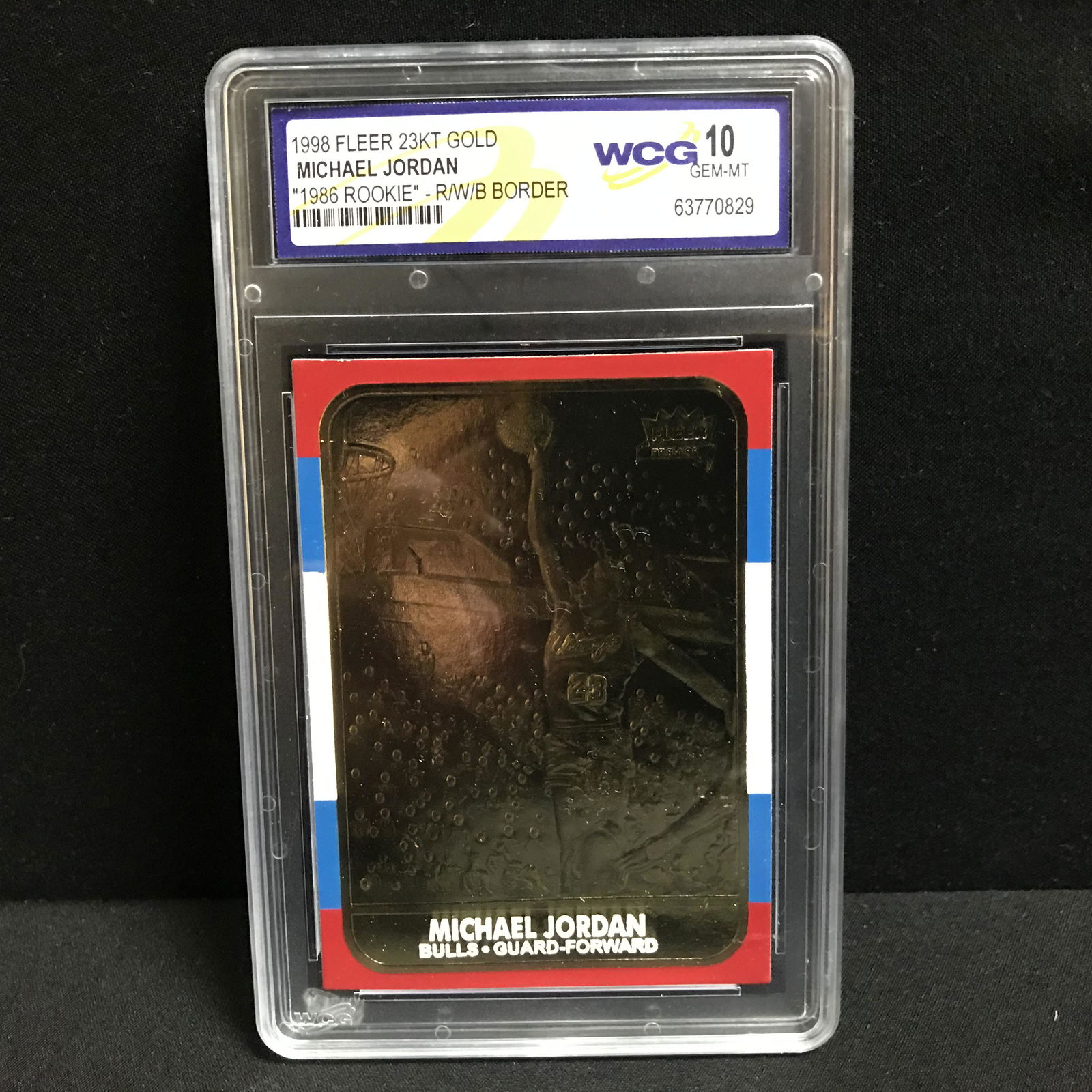 1998 FLEER 23KT GOLD MICHAEL JORDAN "1986 ROOKIE" (1 of 1)