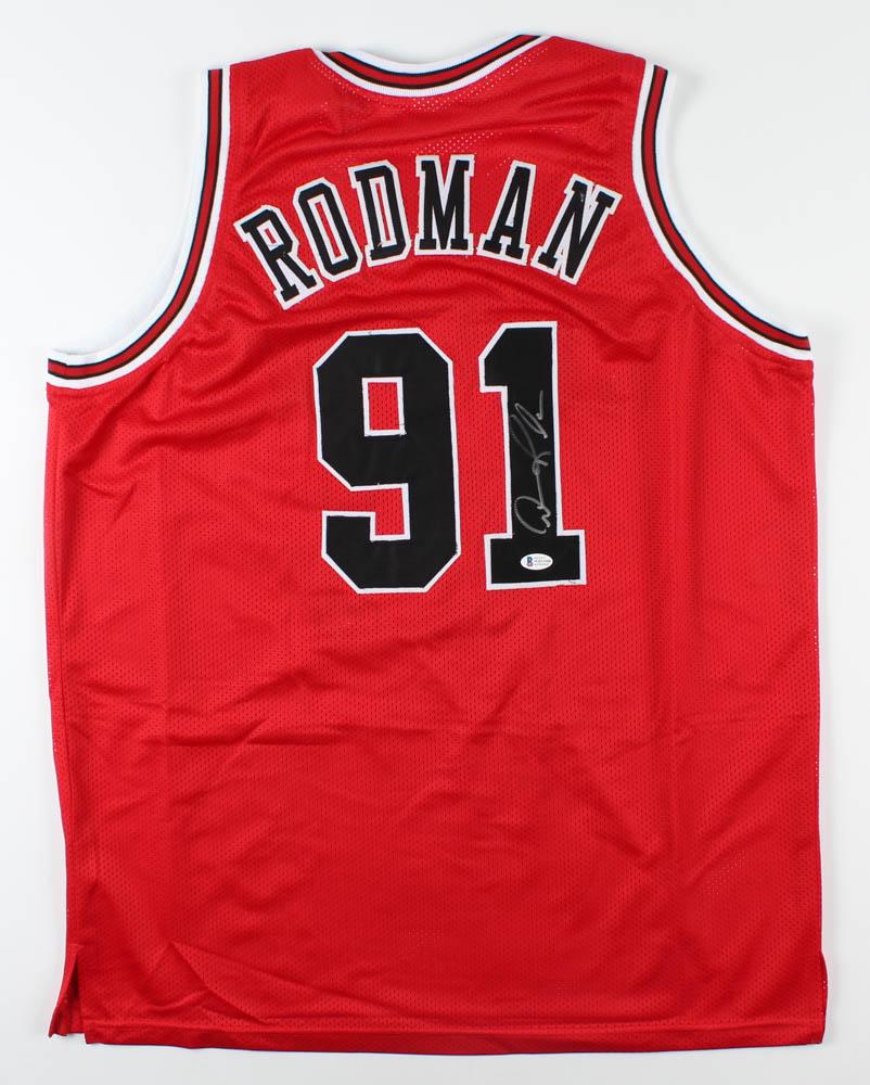 DENNIS RODMAN AUTOGRAPHED CHICAGO BULLS JERSEY (BECKETT (1 of 3)