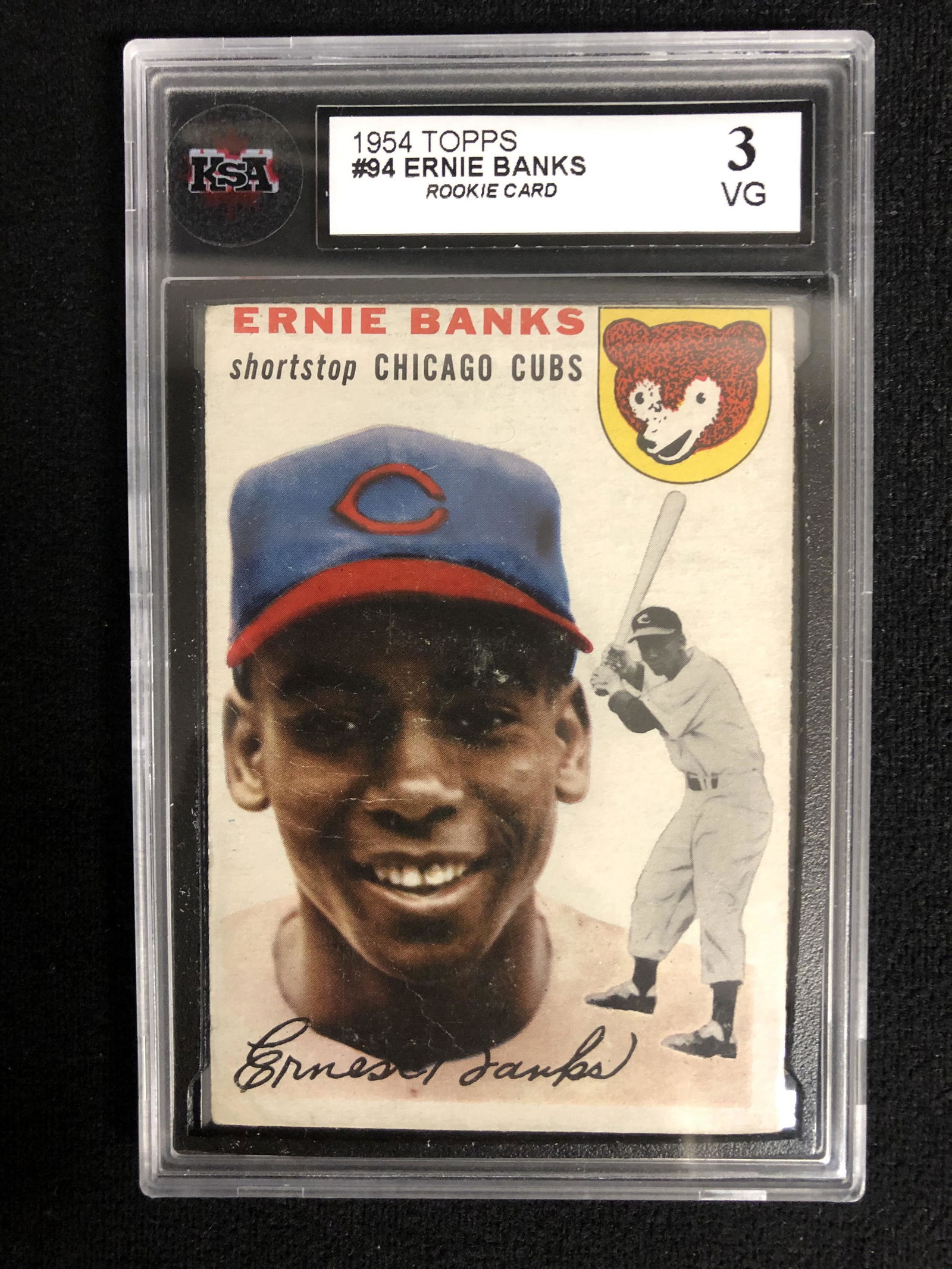 1954 TOPPS #94 ERNIE BANKS Rookie Card (3 VG) (1 of 2)