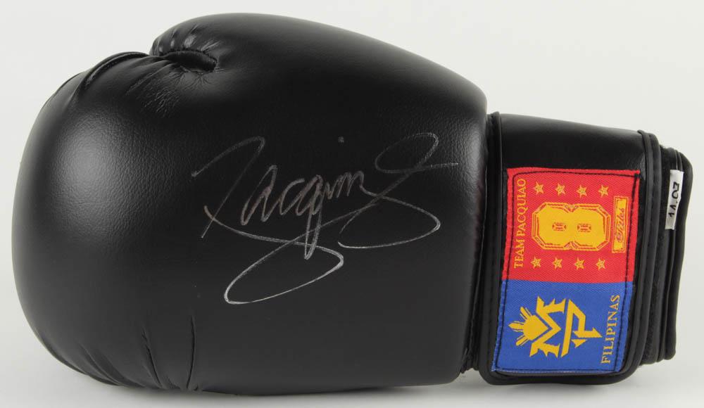 Manny Pacquiao Signed Black Boxing Glove Inscribed (1 of 3)