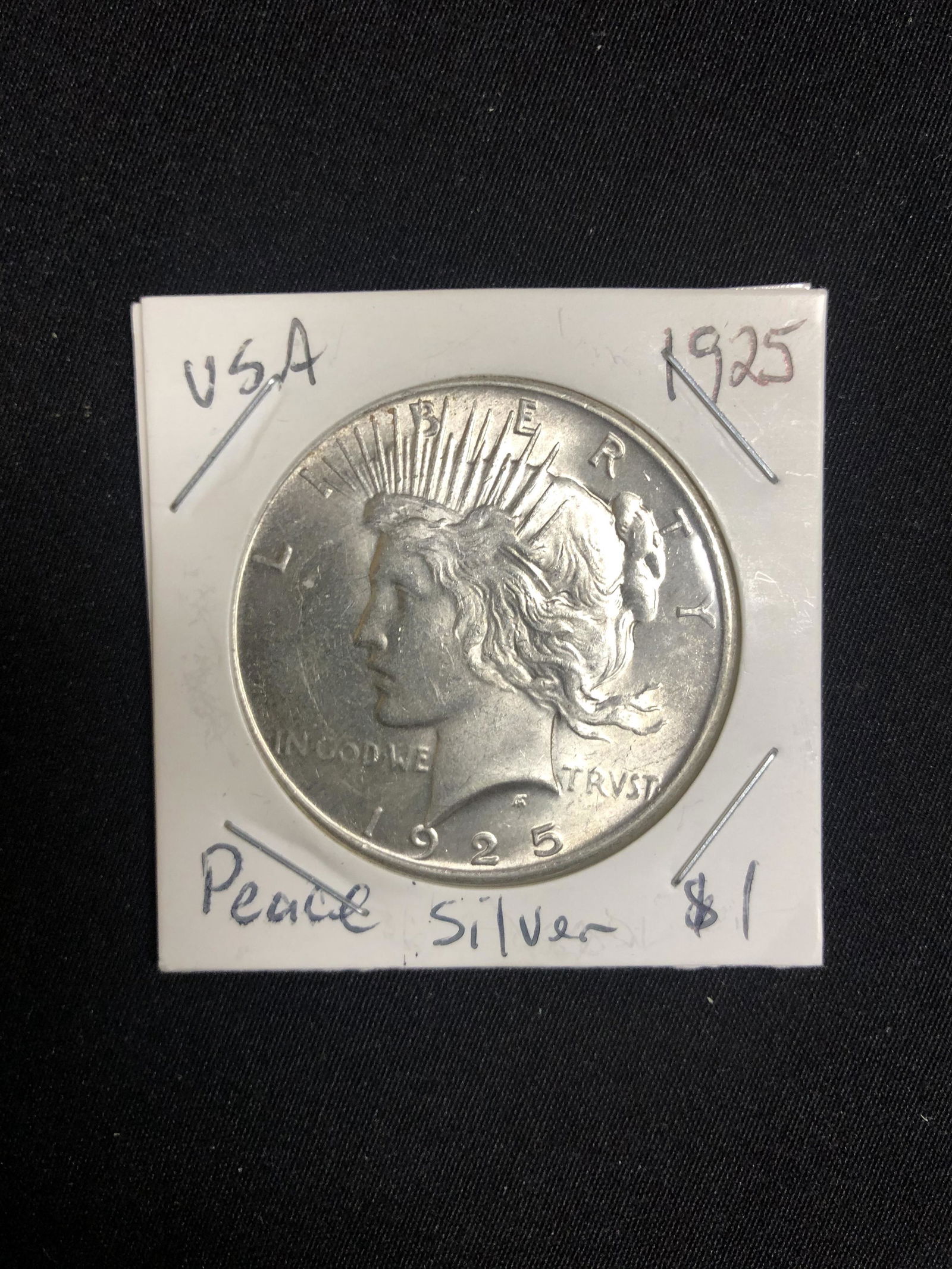 1925 USA SILVER PEACE DOLLAR (1 of 1)