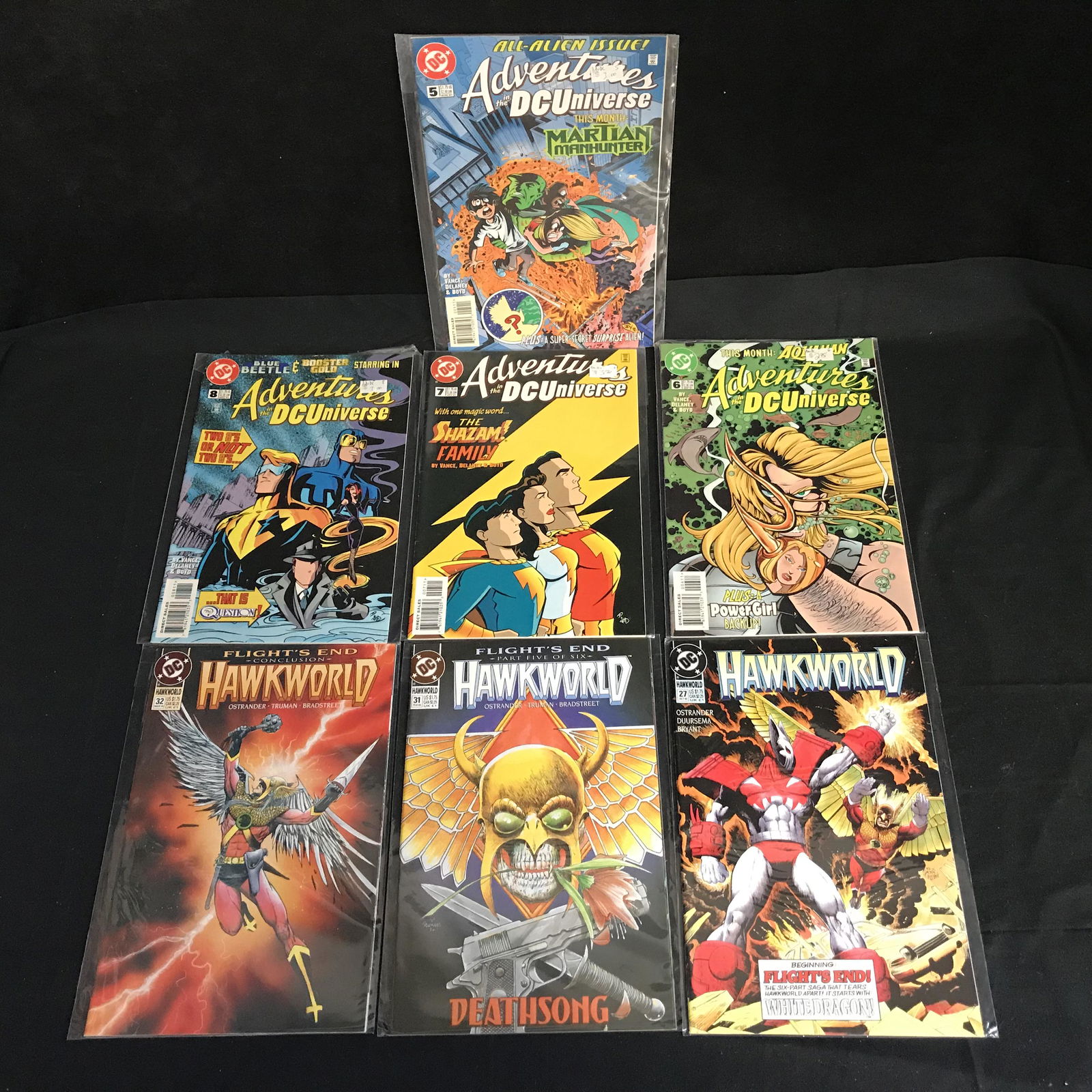 ADVENTURES IN THE DC UNIVERSE/ HAWKWORLD COMIC BOOK LOT (1 of 1)