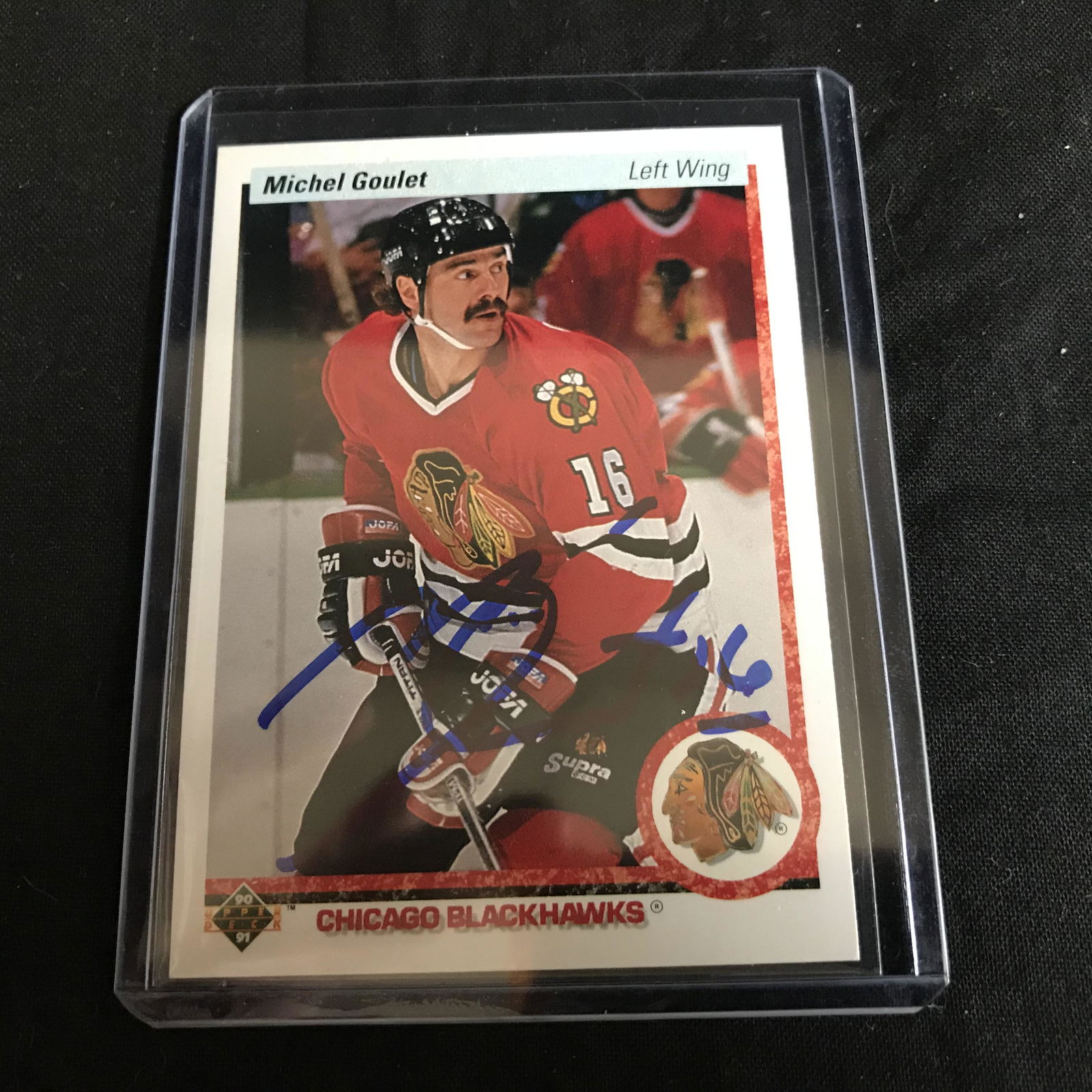 MICHEL GOULET SIGNED 1990-91 UPPER DECK HOCKEY CARD (1 of 1)