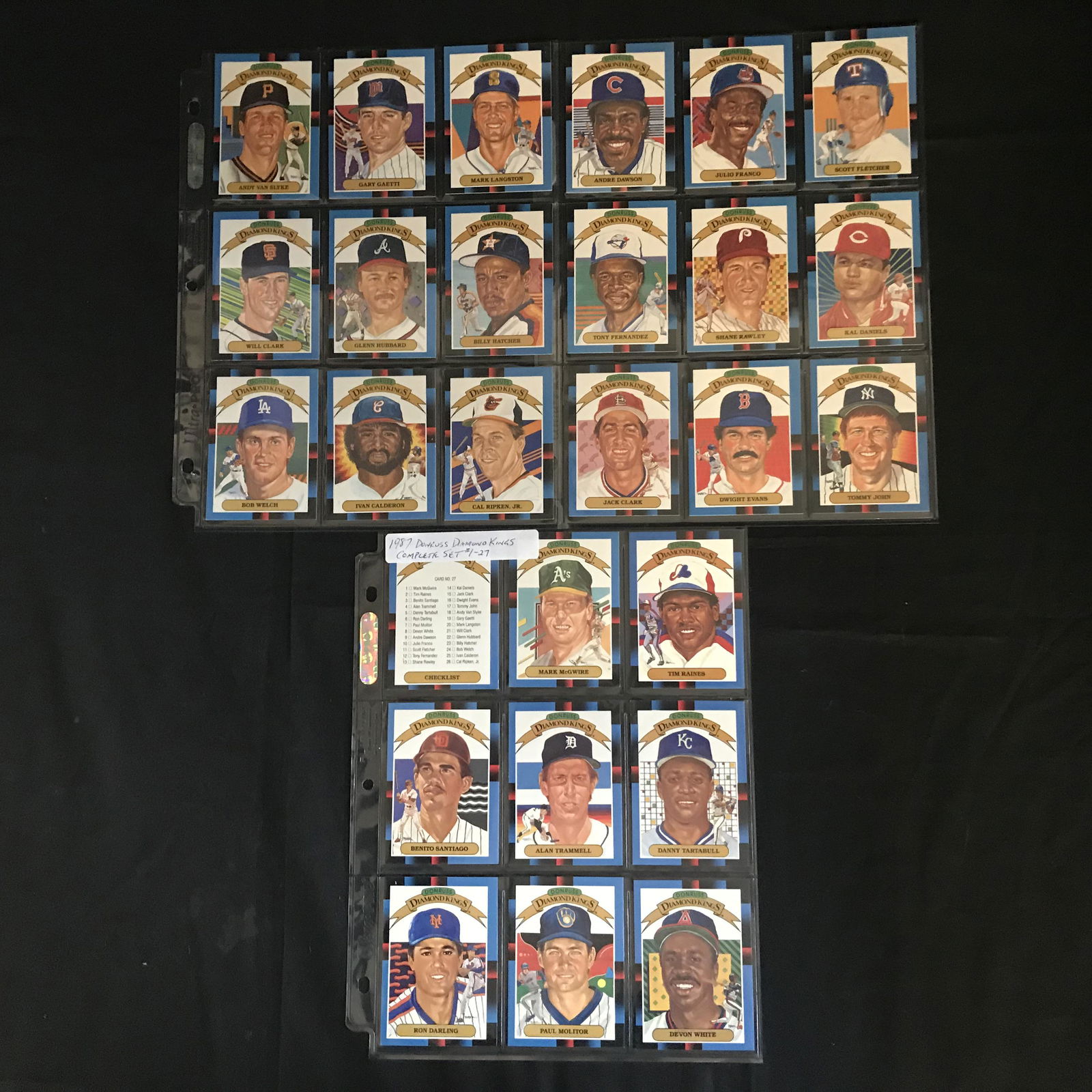 1987 DONRUSS DIAMOND KINGS COMPLETE BASEBALL CARD SET (1 of 1)
