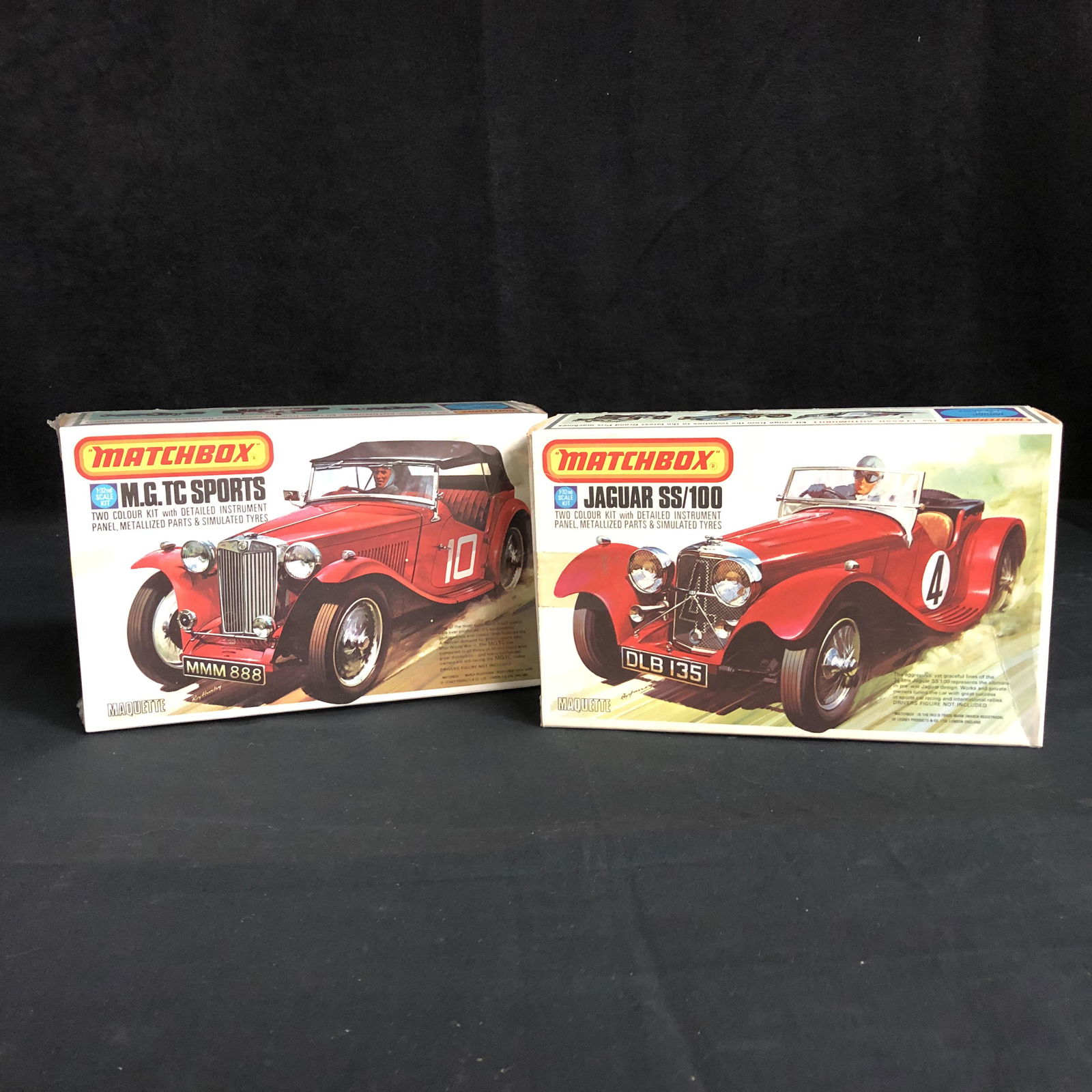 2 RARE MATCHBOX MODEL KITS (JAGUAR SS/100 UNSEALED/ M.G (1 of 3)