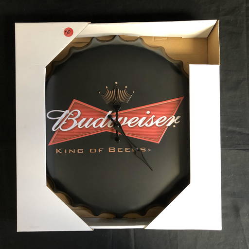 Nib Budweiser Bottle Cap Wall Clock