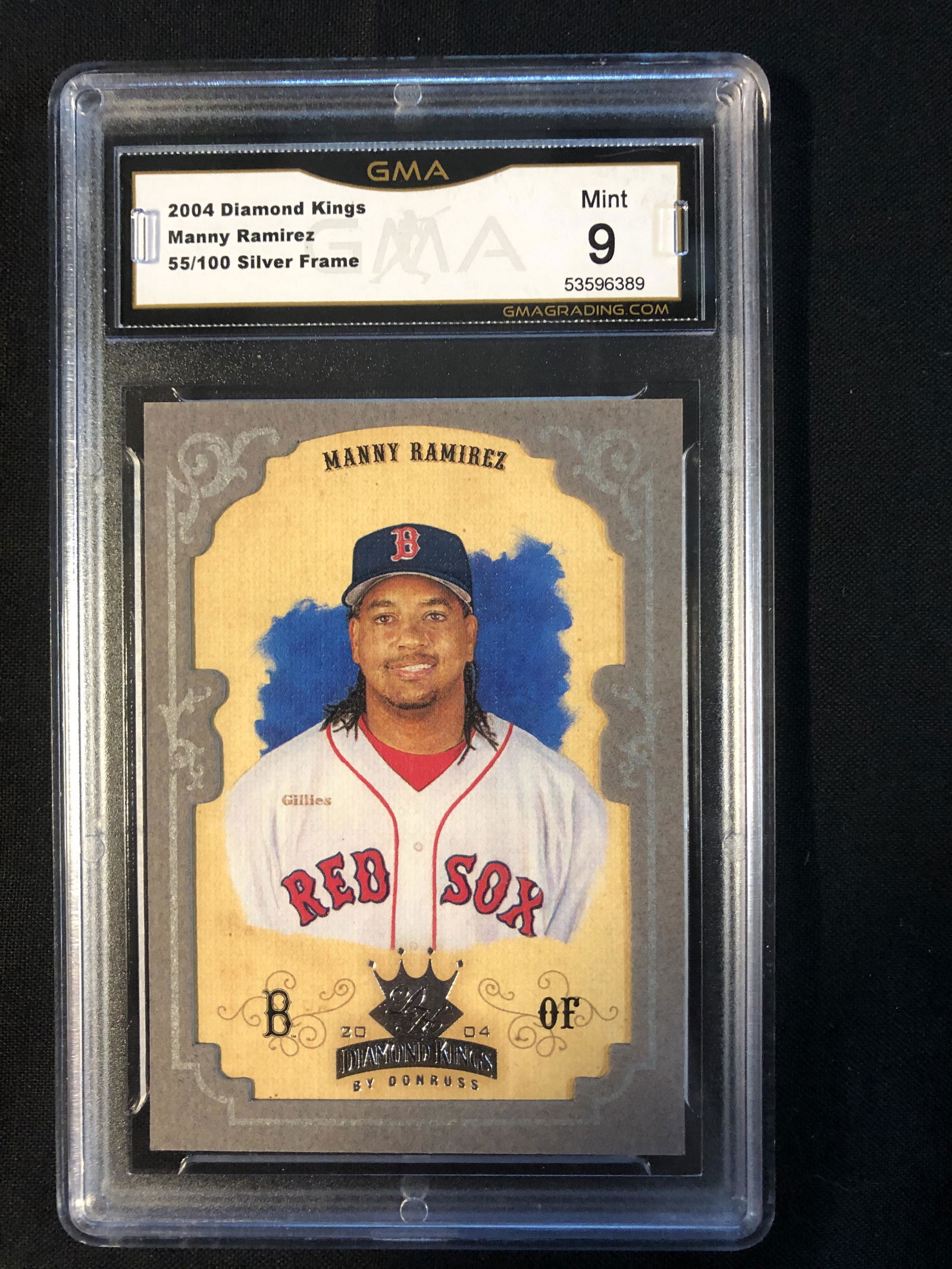 2004 DIAMOND KINGS MANNY RAMIREZ 55/100 SILVER FRAME (1 of 1)