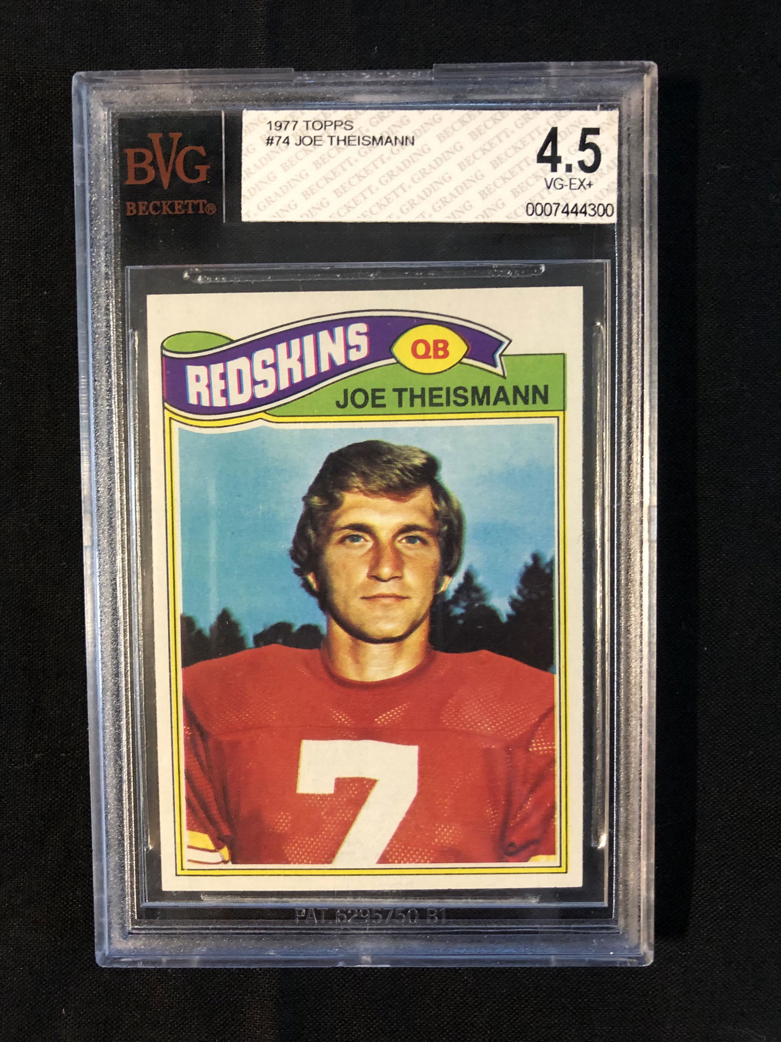 1977 TOPPS #74 JOE THEISMANN (BVG 4.5 VG-EX+) (1 of 1)
