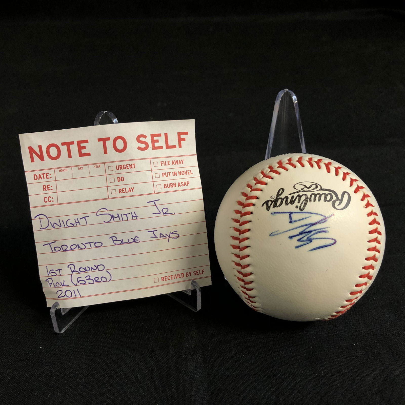 DWIGHT SMITH SIGNED RAWLINGS BASEBALL (1 of 2)