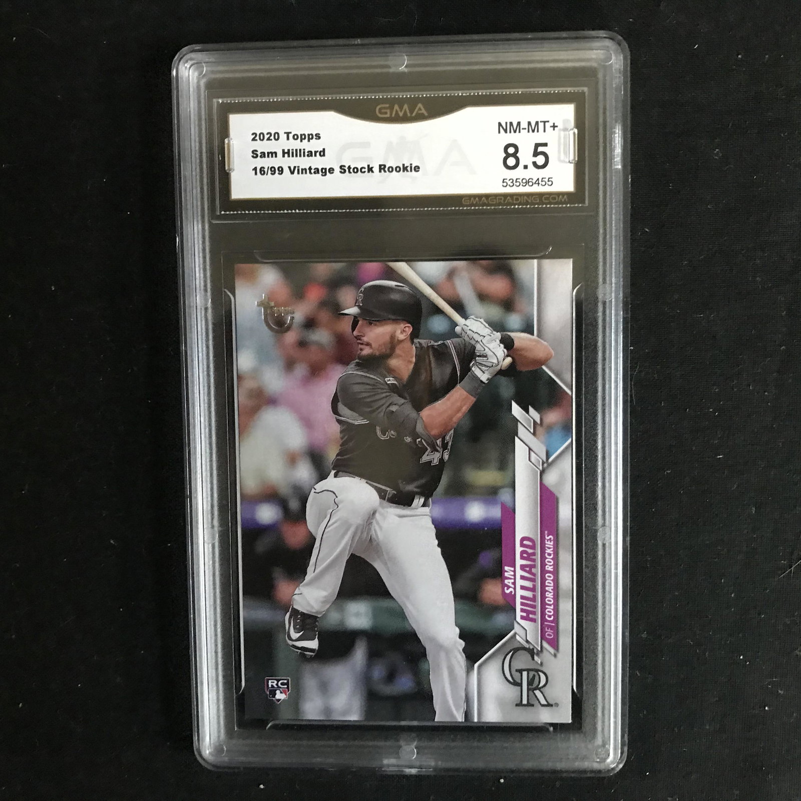 2020 TOPPS SAM HILLARD 16/99 VINTAGE STOCK ROOKIE (GMA: 2020 TOPPS SAM HILLARD 16/99 VINTAGE STOCK ROOKIE (GMA NM-MT+ 8.5)