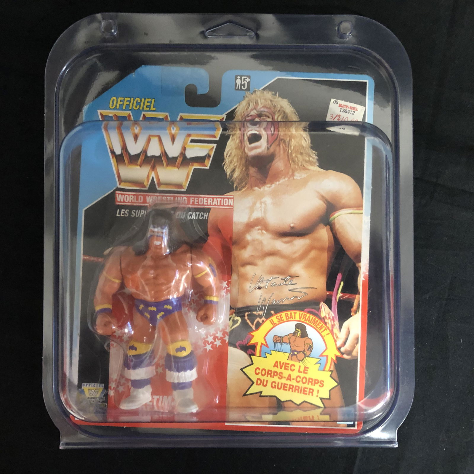 RARE WWF Hasbro Ultimate Warrior Wrestling Figure Blue (1 of 1)