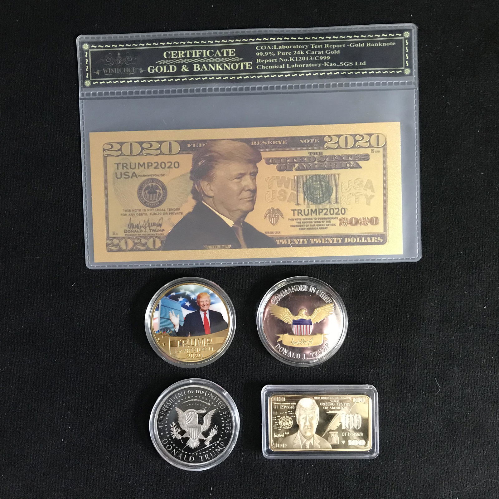 COLLECTIBLE DONALD TRUMP NOVELTY COINS & BANK NOTE LOT (1 of 2)
