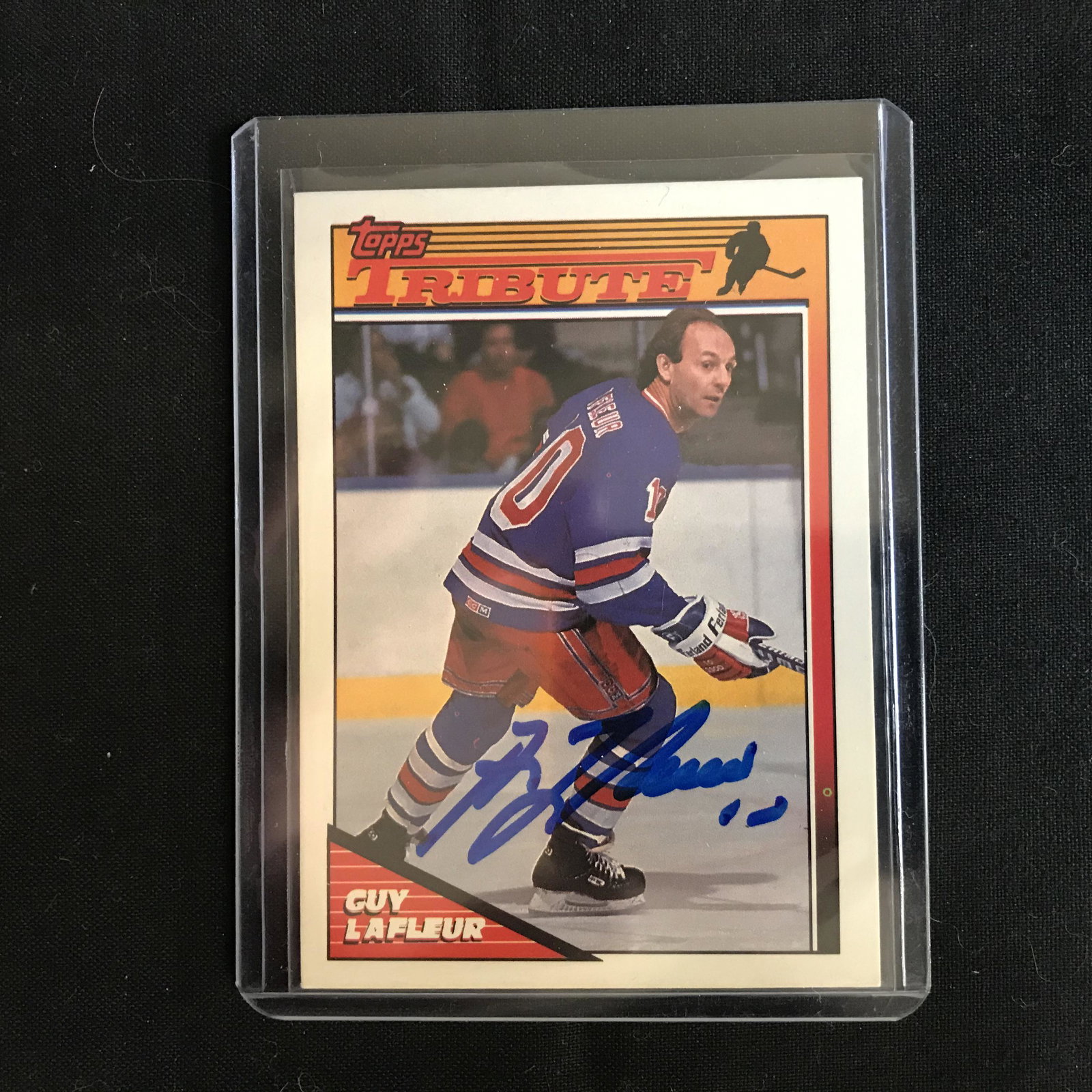 GUY LAFLEUR SIGNED TOPPS TRIBUTE HOCKEY CARD: GUY LAFLEUR SIGNED TOPPS TRIBUTE HOCKEY CARD
