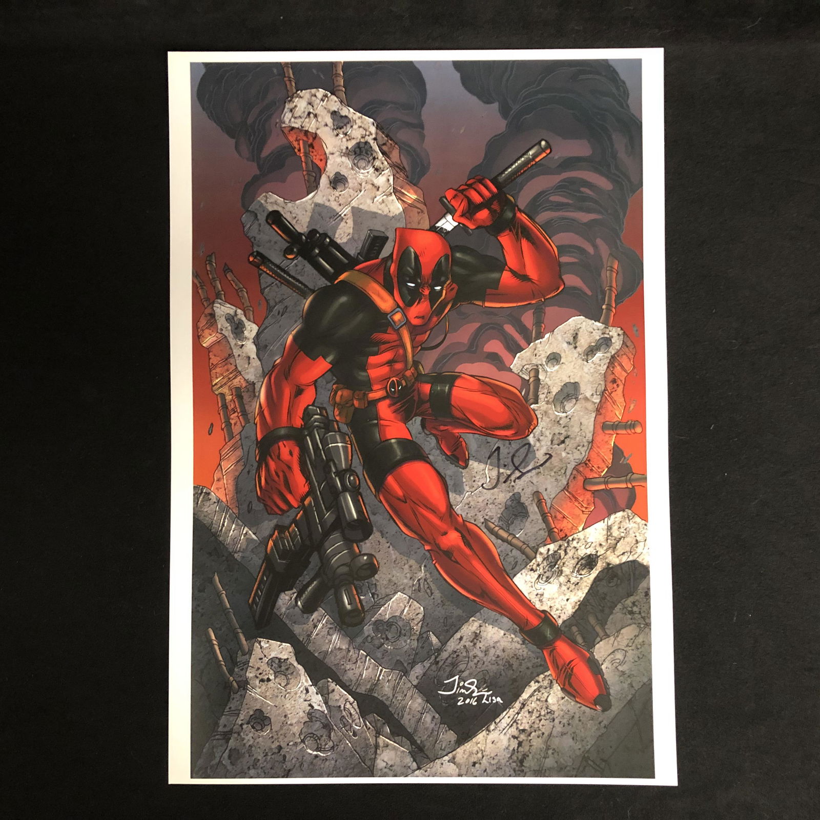 DEADPOOL 11x18 JIM SU SIGNED PRINT (1 of 1)