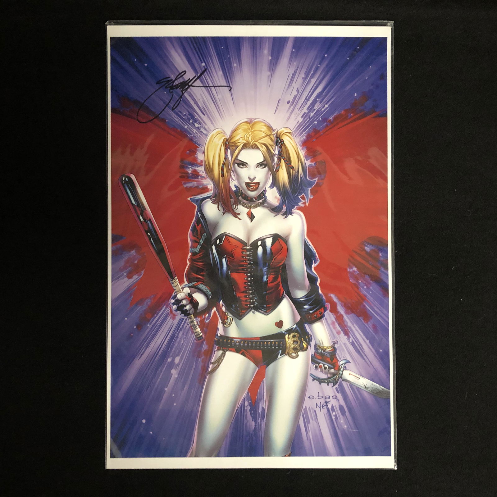 HARLEY QUINN 11x18 EBAS NEZ SIGNED PRINT (1 of 1)